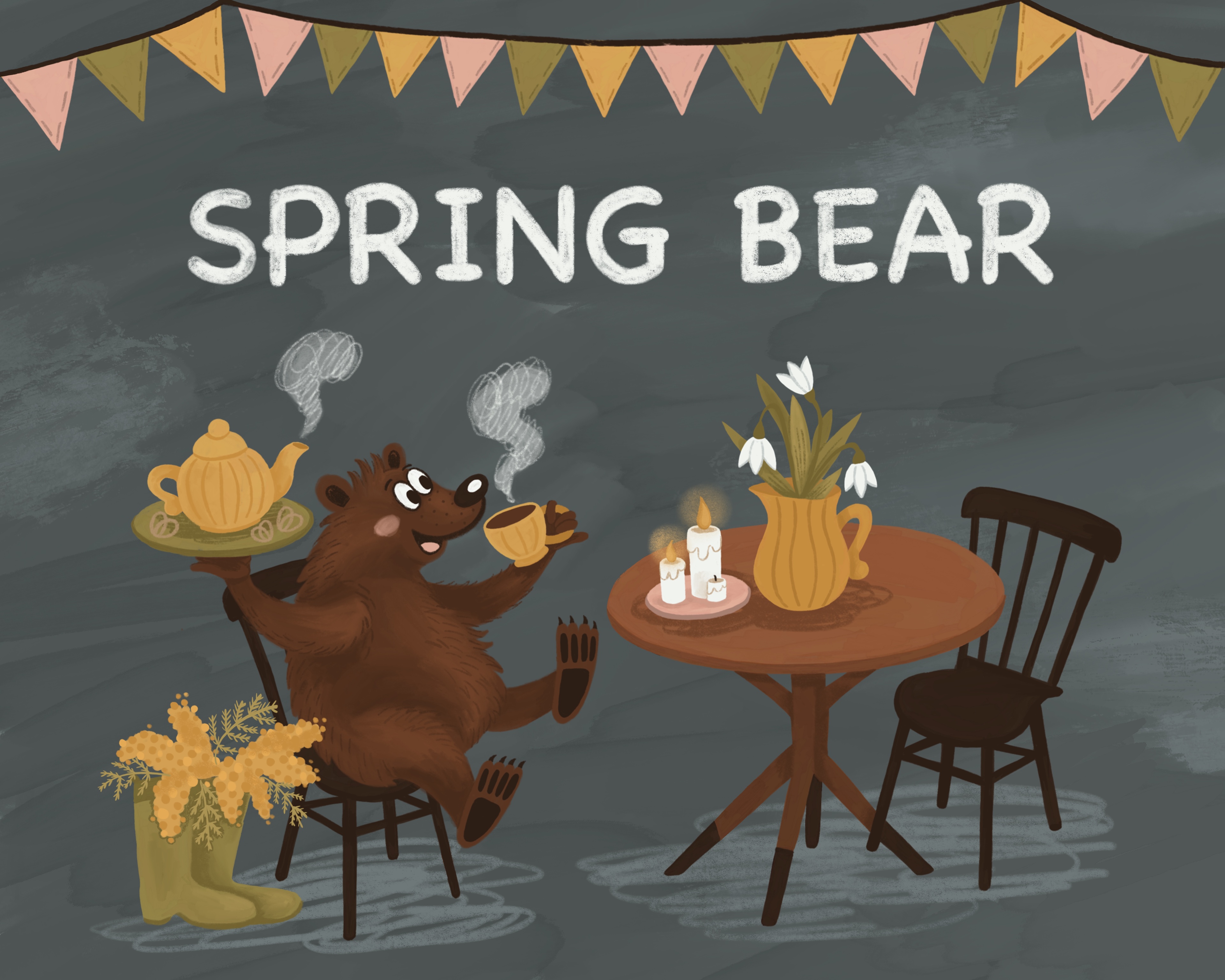 Весенний медведь — Изображение №1 — Иллюстрация на Dprofile