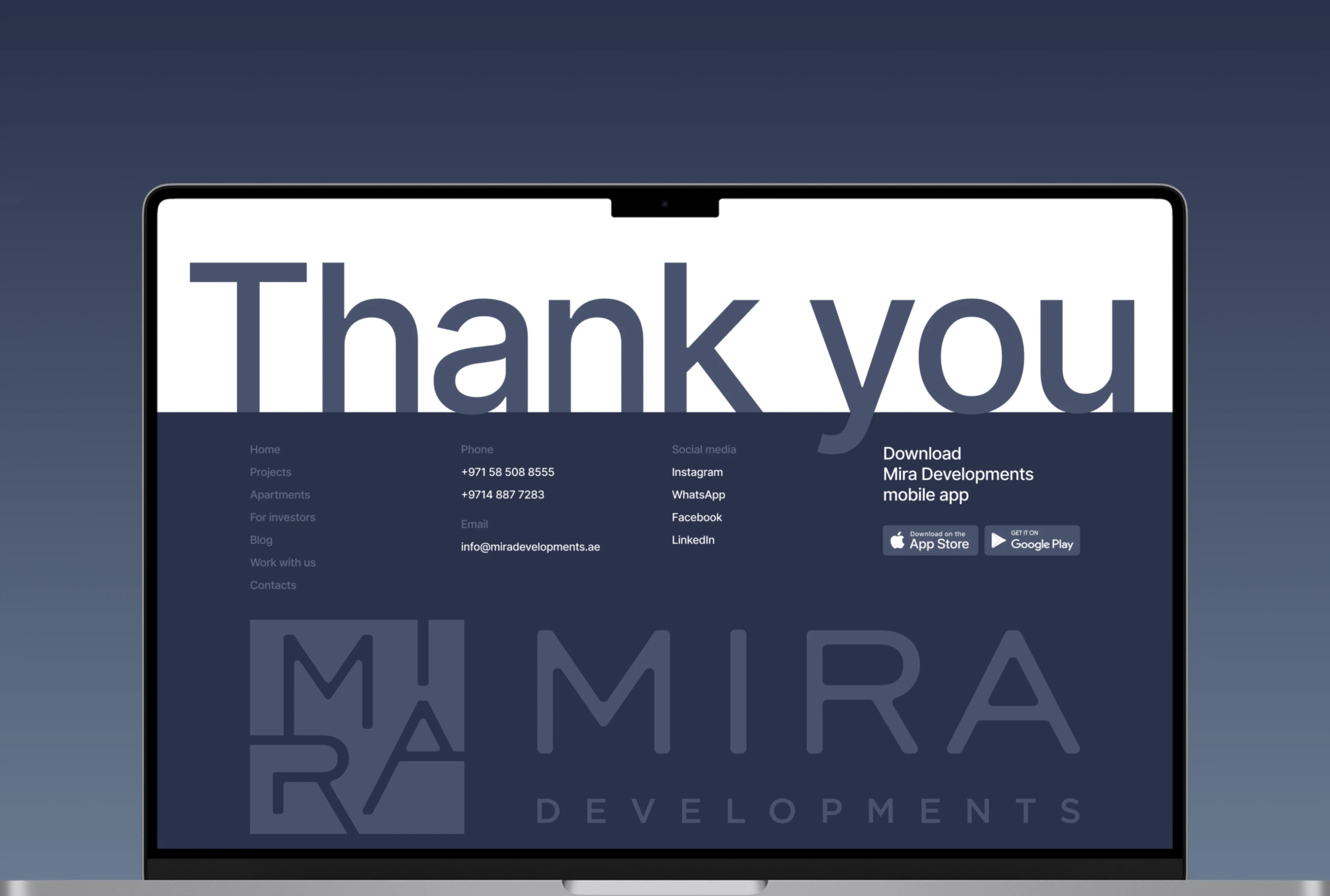 Mira Developments — Real Estate in Dubai — Изображение №10 — Интерфейсы, Анимация на Dprofile