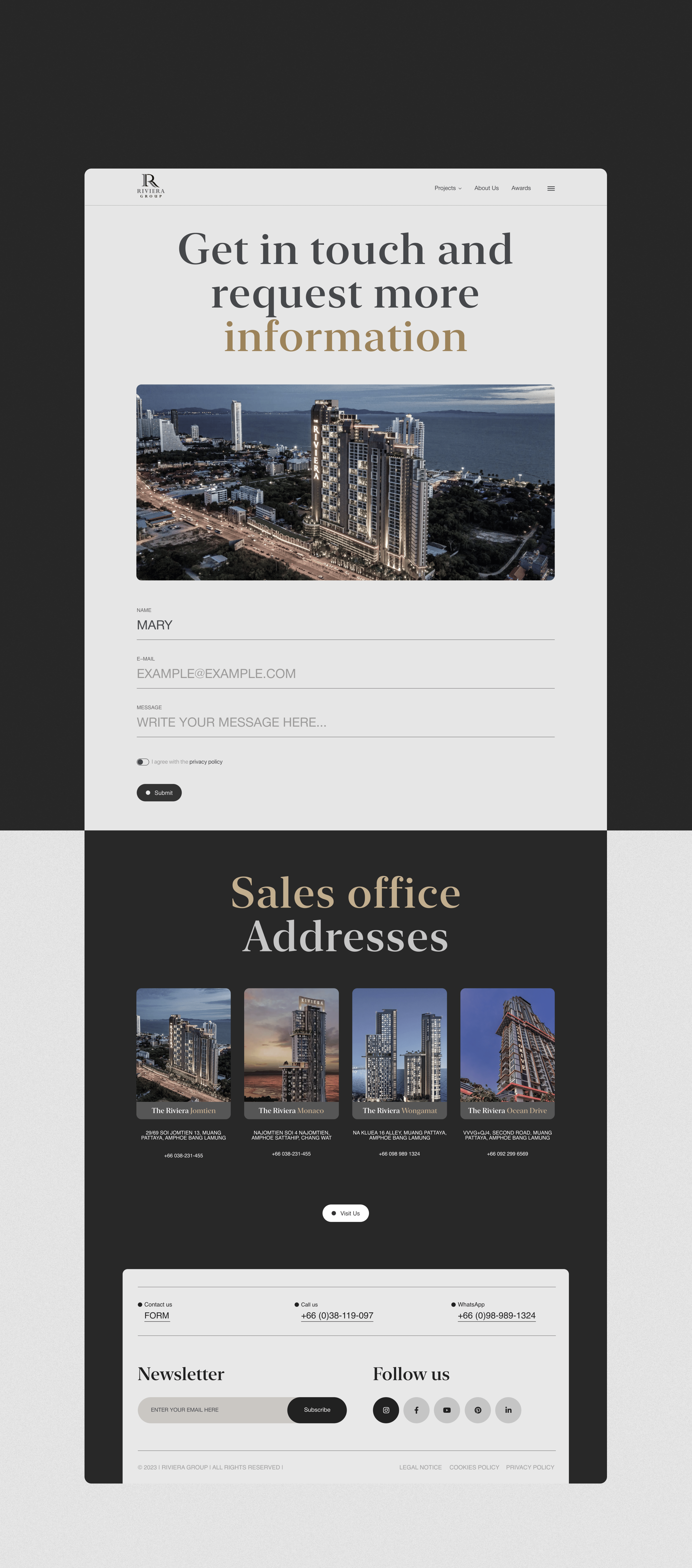 The Riviera Group – Website Redesign — Изображение №8 — Интерфейсы, Анимация на Dprofile