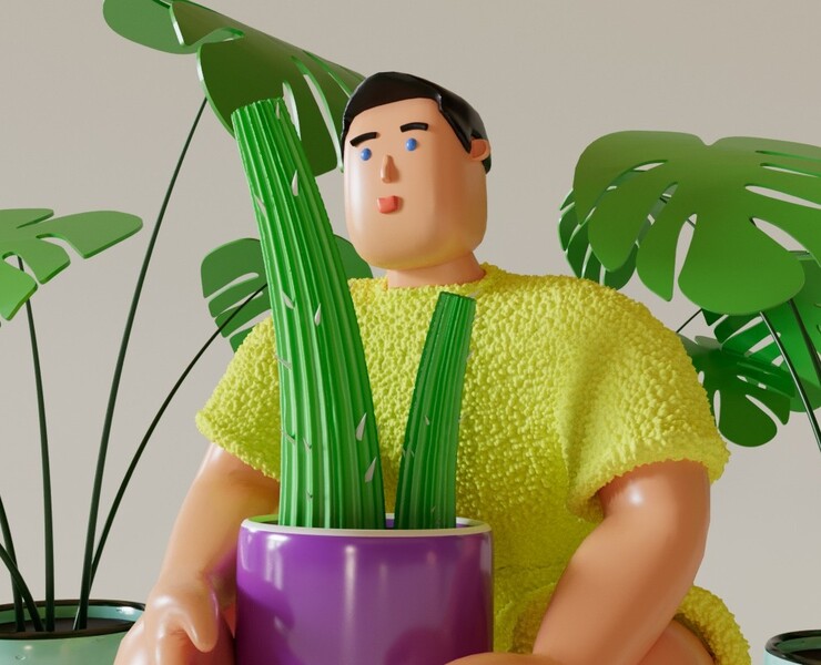 Кактус — Иллюстрация, 3D на Dprofile
