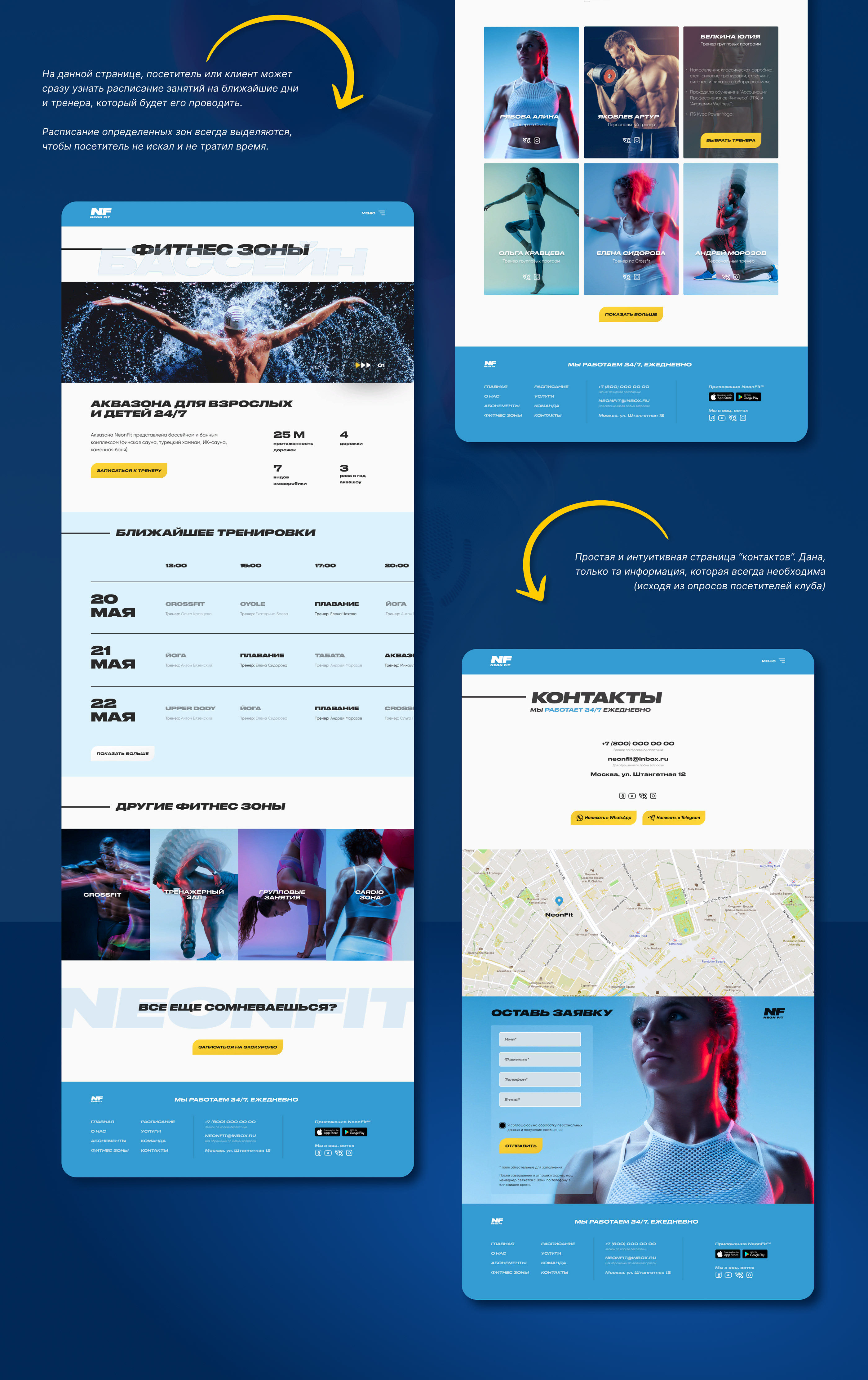 Сorporate website — NeonFit (фитнес нового поколения) — Изображение №9 — Интерфейсы, Иллюстрация на Dprofile