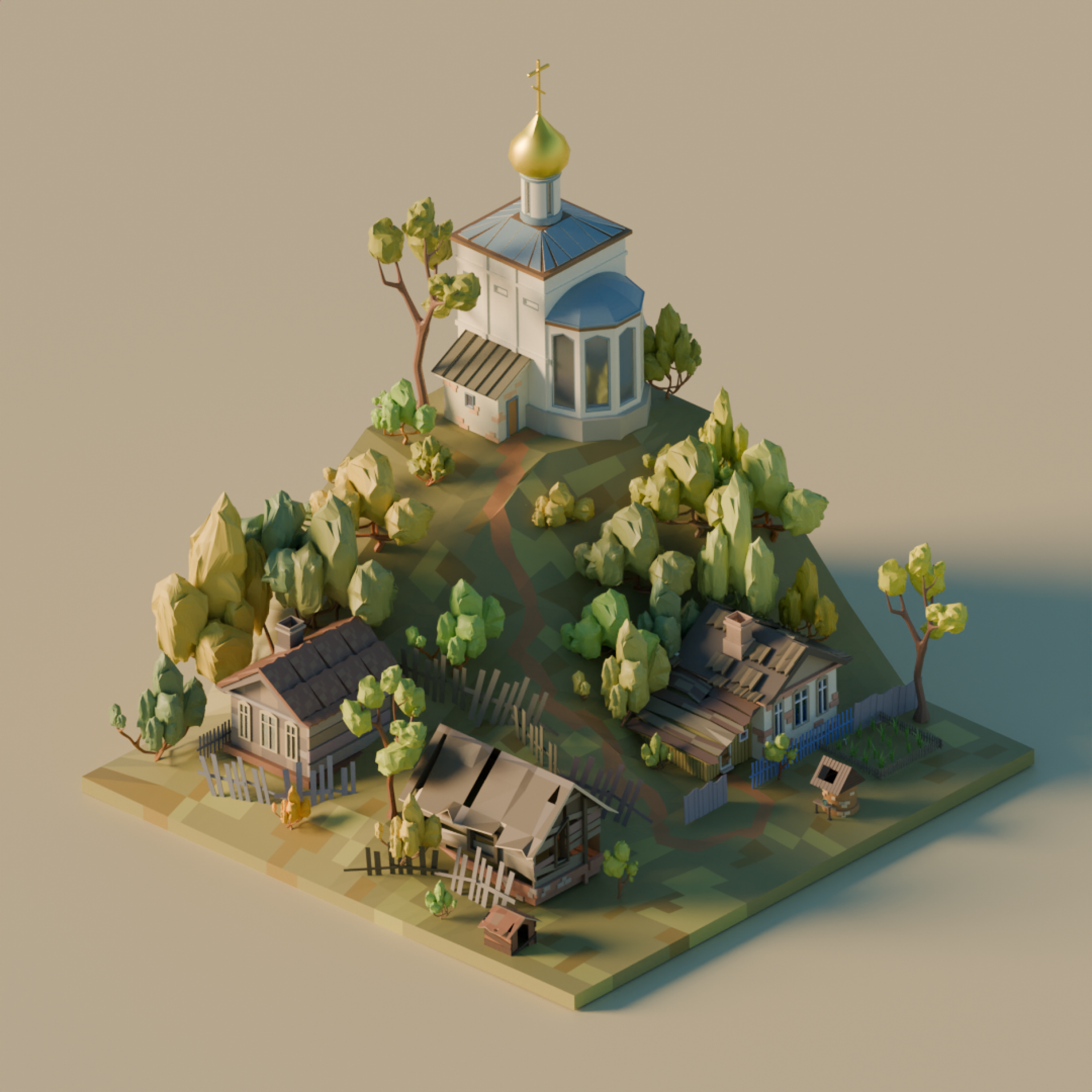 Деревенские пейзажи — Изображение №4 — Иллюстрация, 3D на Dprofile