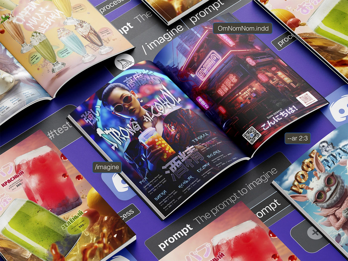 Дизайн карты бара для ОмНомНом в нейросети Midjourney — Изображение №13 — Иллюстрация, Графика на Dprofile