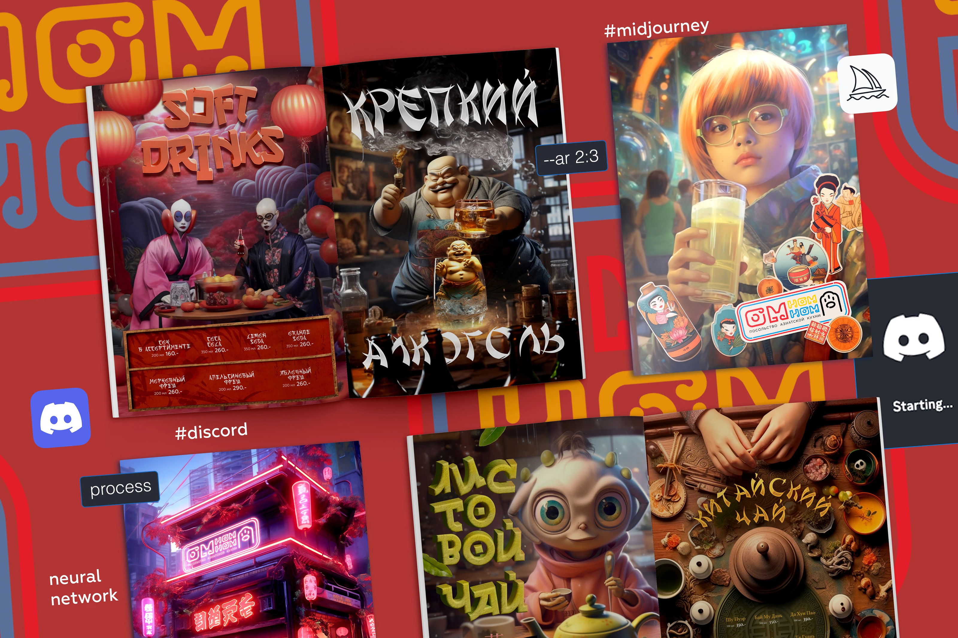 Дизайн карты бара для ОмНомНом в нейросети Midjourney — Изображение №1 — Иллюстрация, Графика на Dprofile
