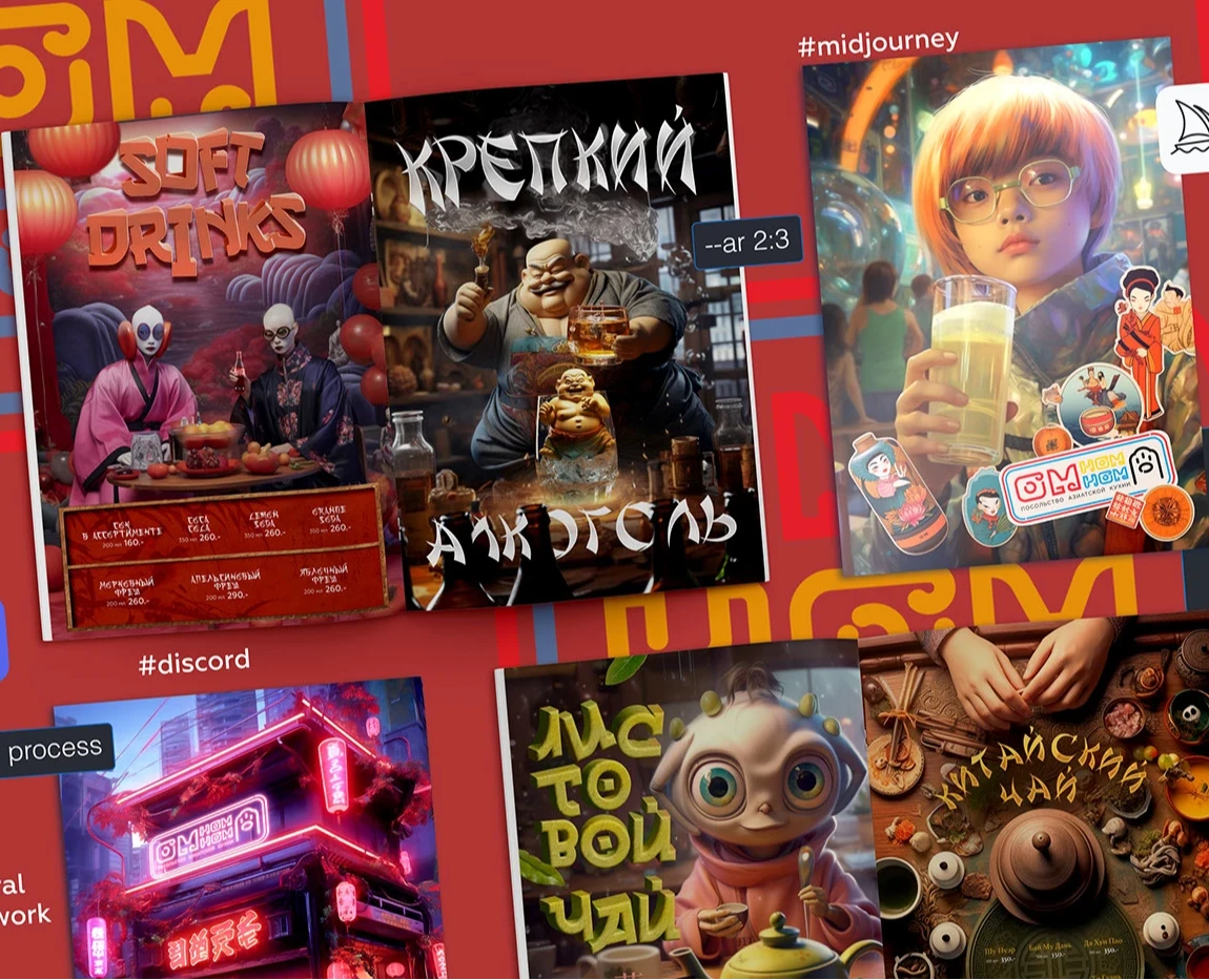 Дизайн карты бара для ОмНомНом в нейросети Midjourney — Иллюстрация, Графика на Dprofile