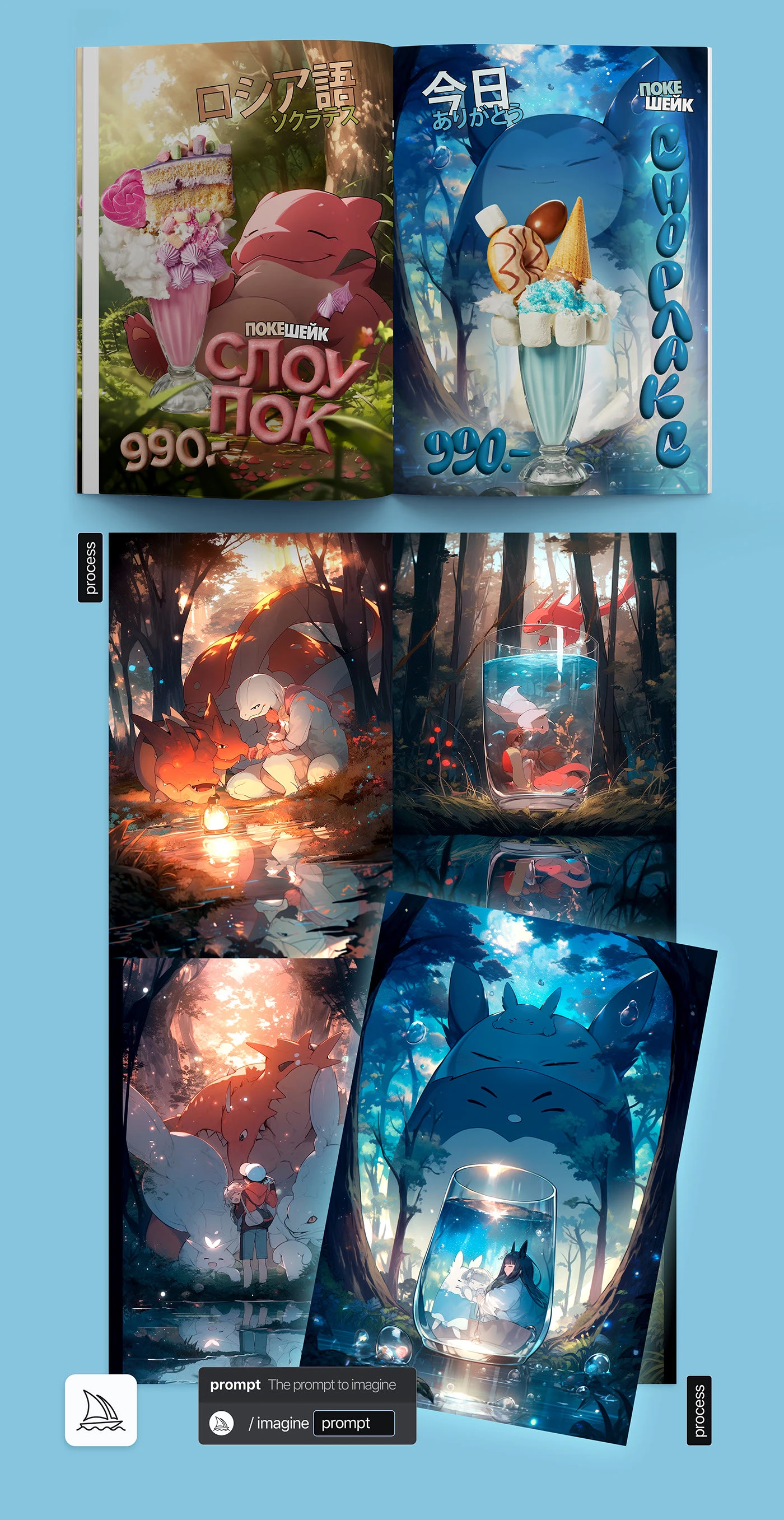 Дизайн карты бара для ОмНомНом в нейросети Midjourney — Изображение №16 — Иллюстрация, Графика на Dprofile