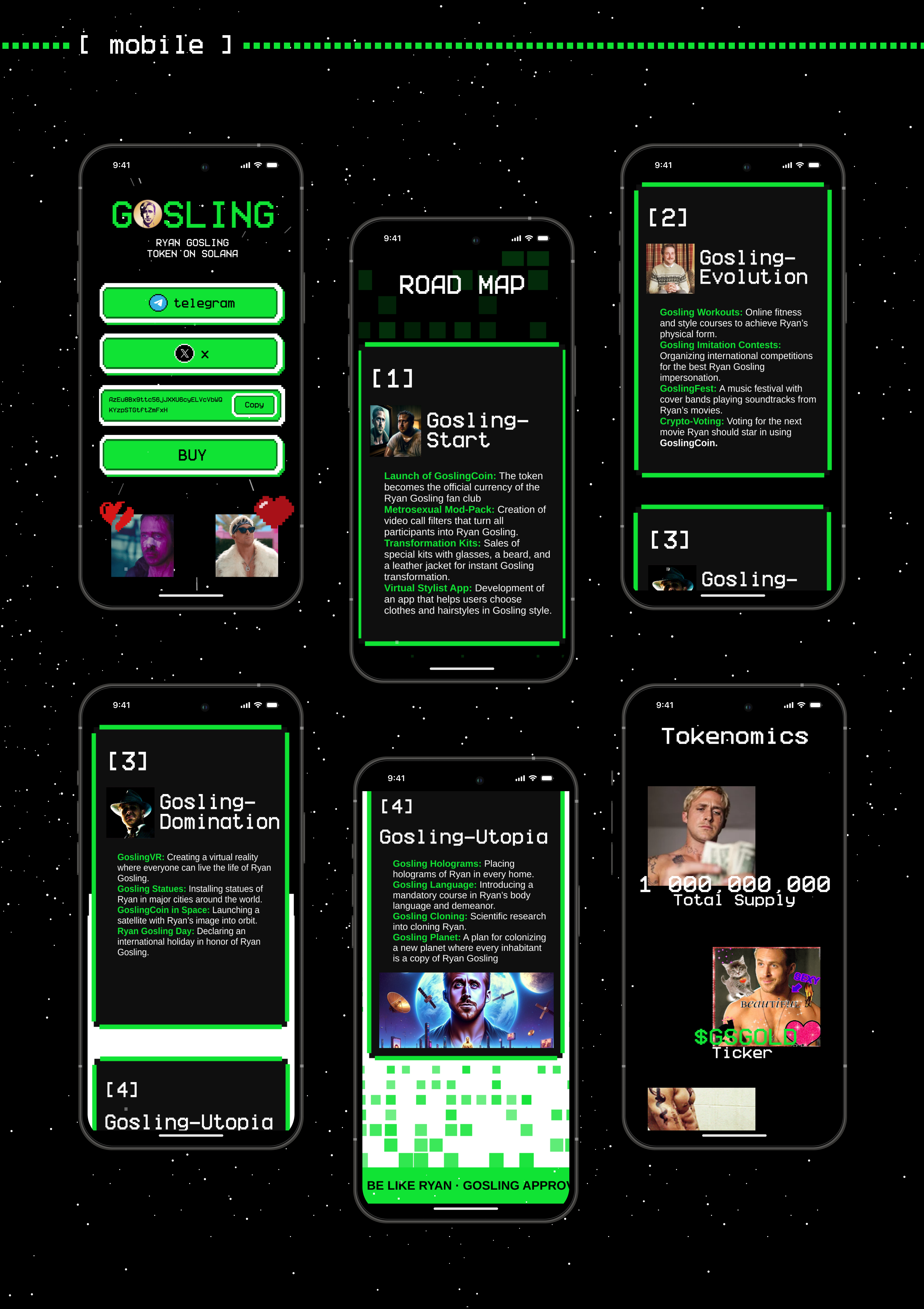 RYAN GOSLING | MEME TOKEN — Изображение №9 — Интерфейсы, Анимация на Dprofile