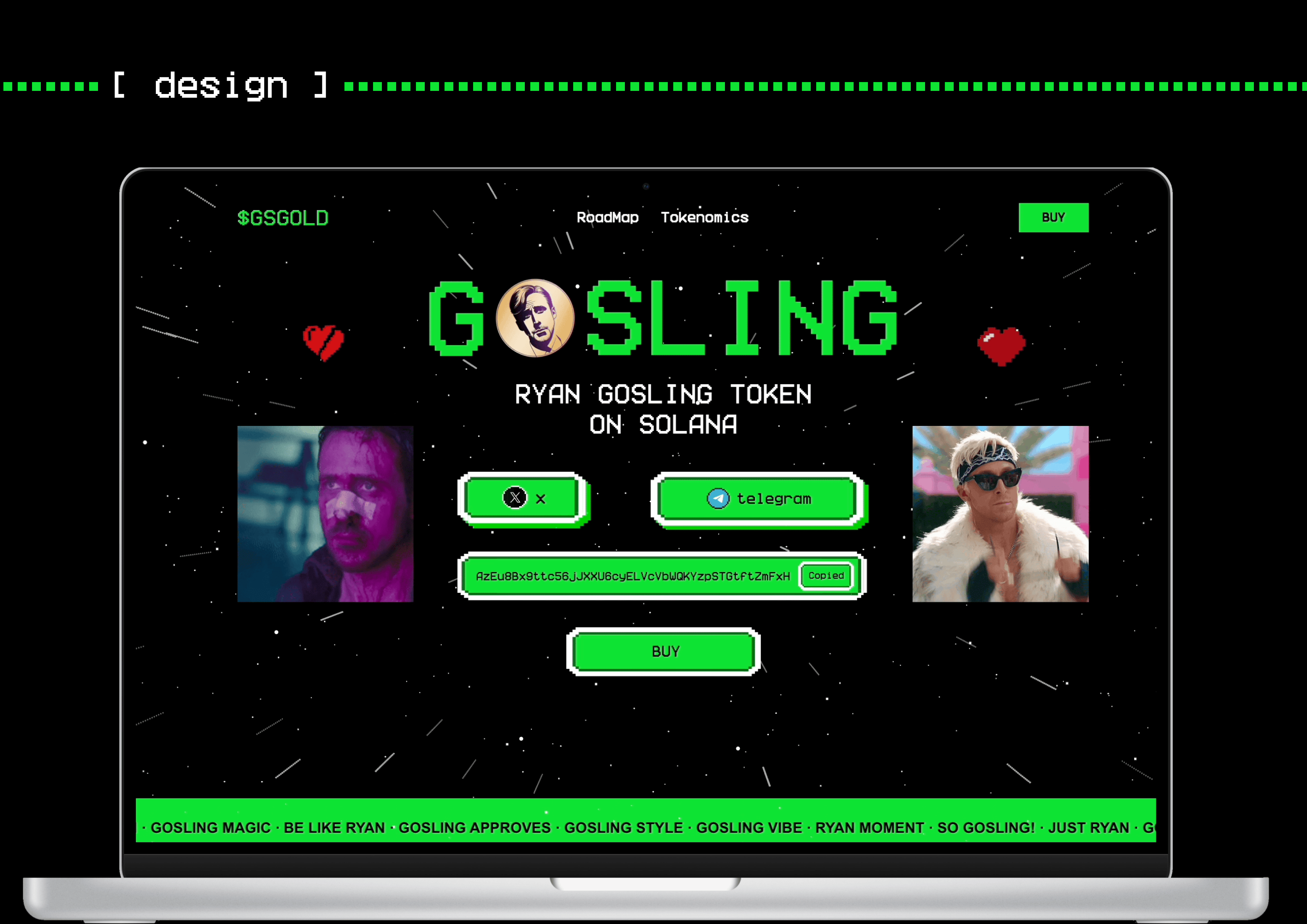 RYAN GOSLING | MEME TOKEN — Изображение №5 — Интерфейсы, Анимация на Dprofile