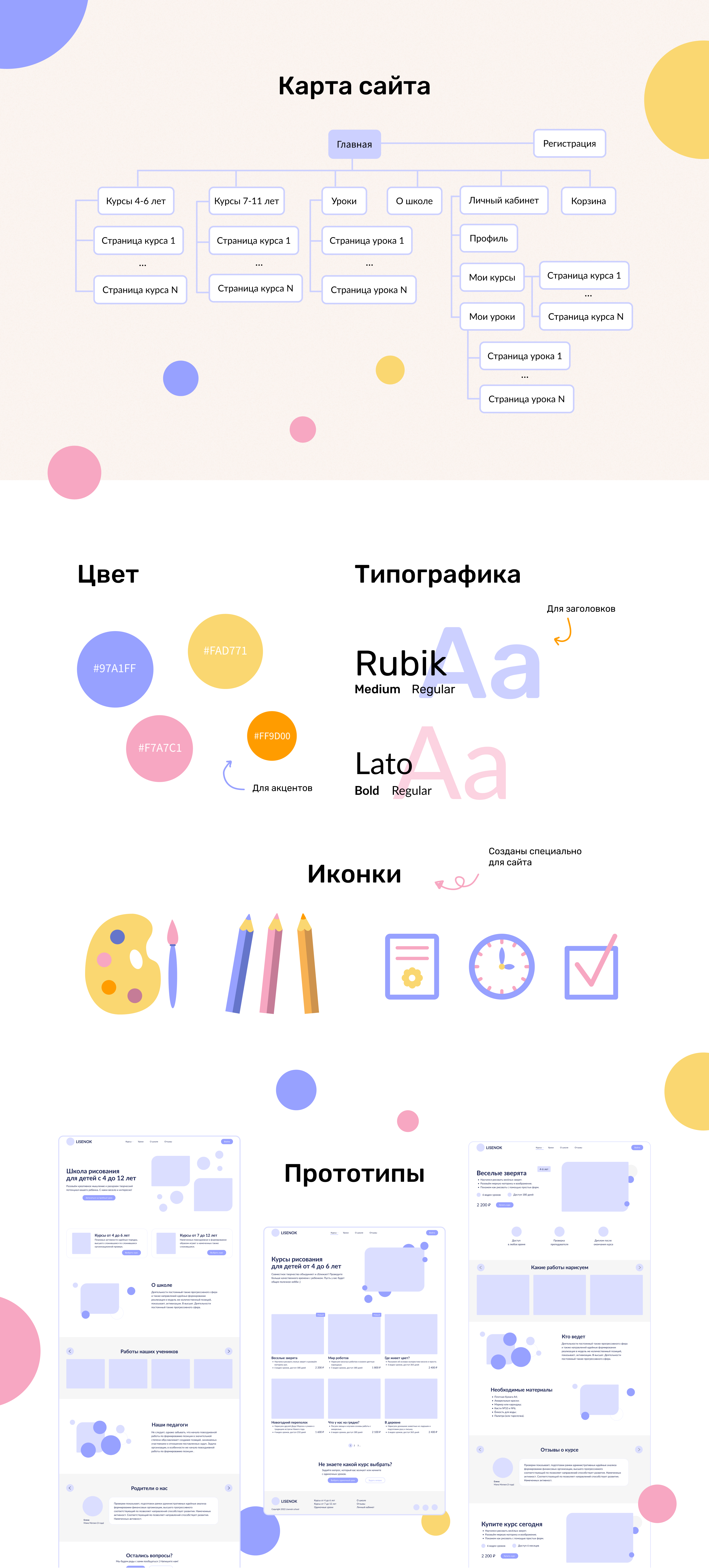 Сайт для детской онлайн-школы рисования | UX/UI design — Изображение №3 — Интерфейсы на Dprofile