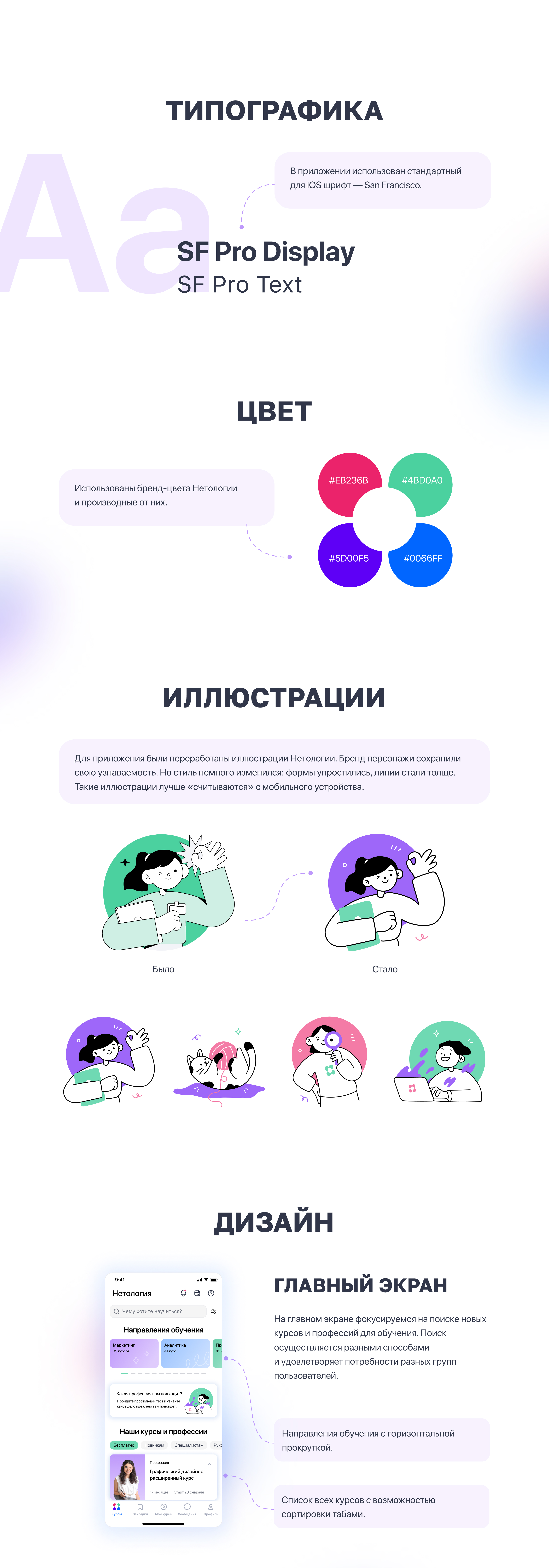 Приложение для учебной платформы Нетология | UX/UI design — Изображение №4 — Интерфейсы на Dprofile