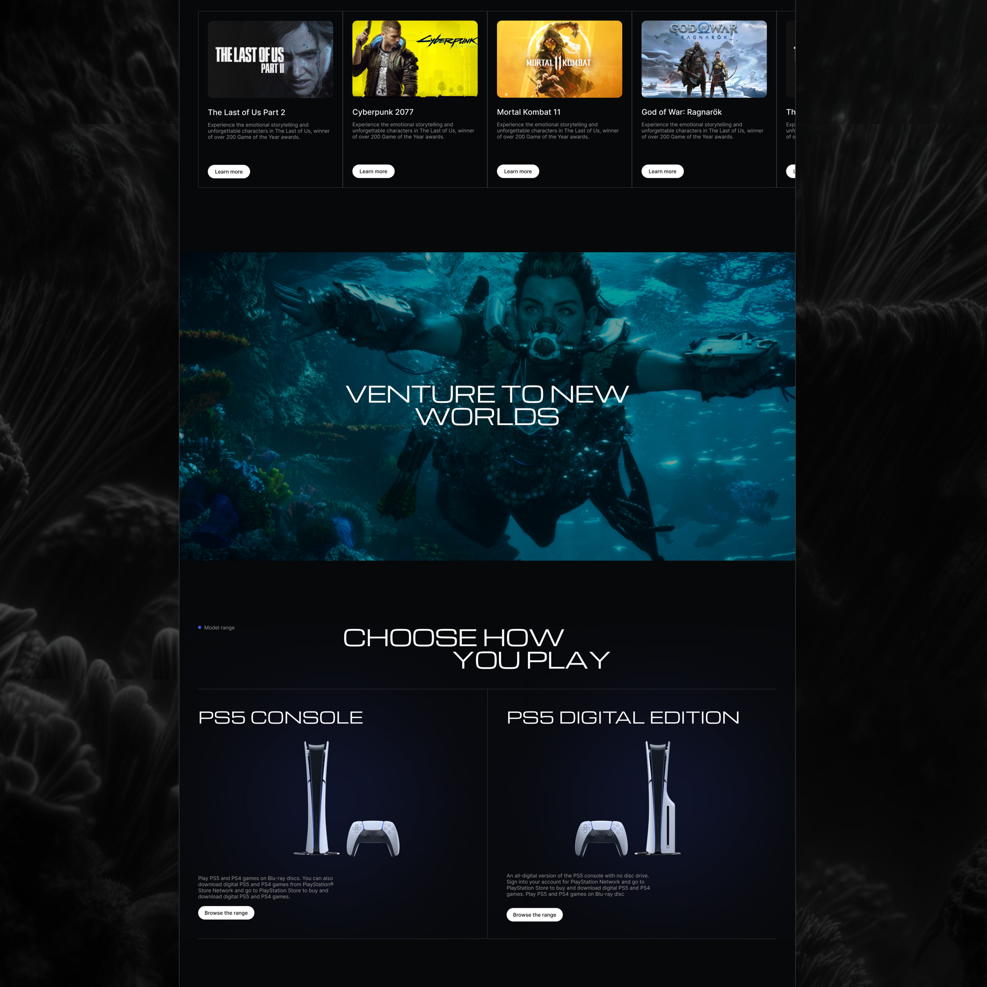 Landing Page Sony Playstation 5 — Изображение №9 — Интерфейсы на Dprofile