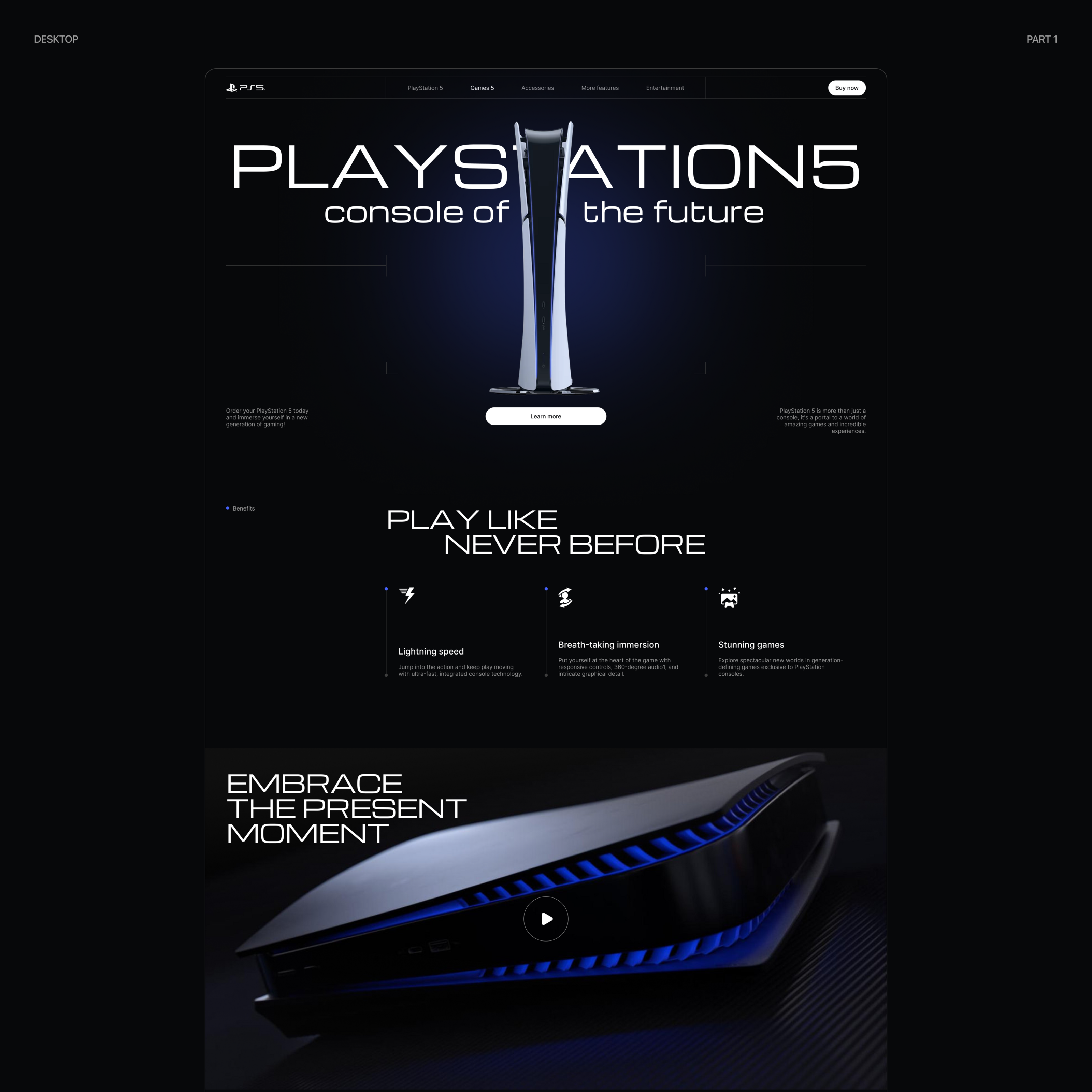 Landing Page Sony Playstation 5 — Изображение №4 — Интерфейсы на Dprofile