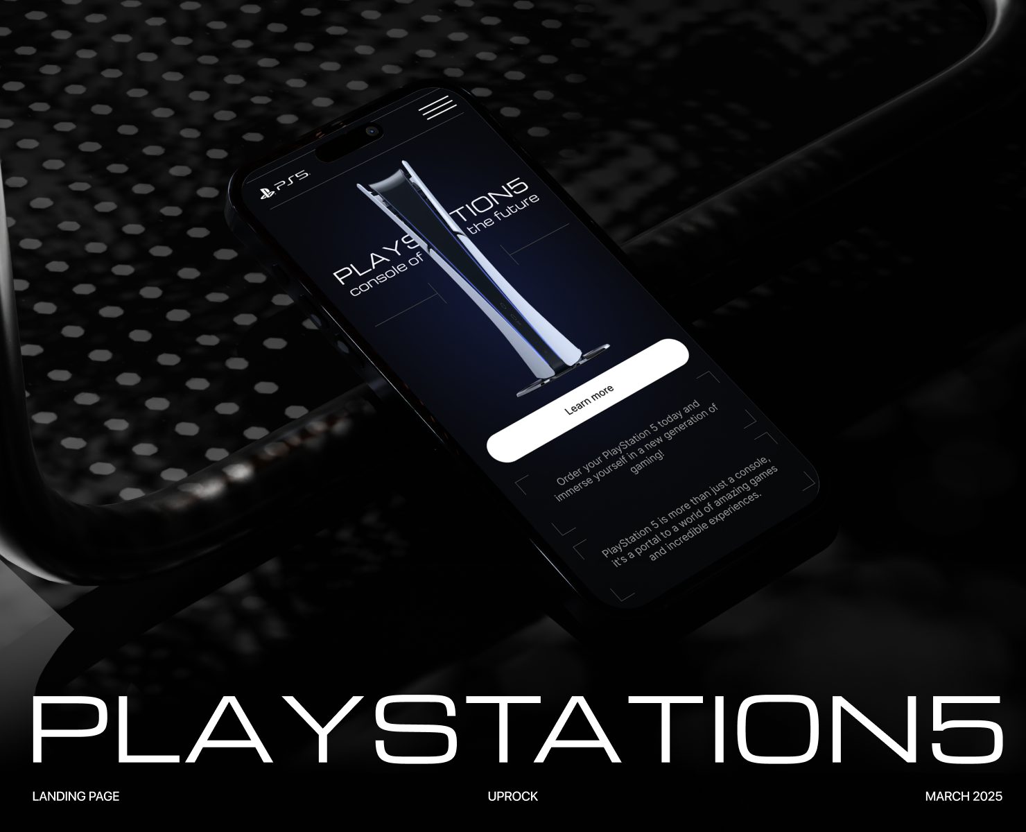 Landing Page Sony Playstation 5 — Интерфейсы на Dprofile