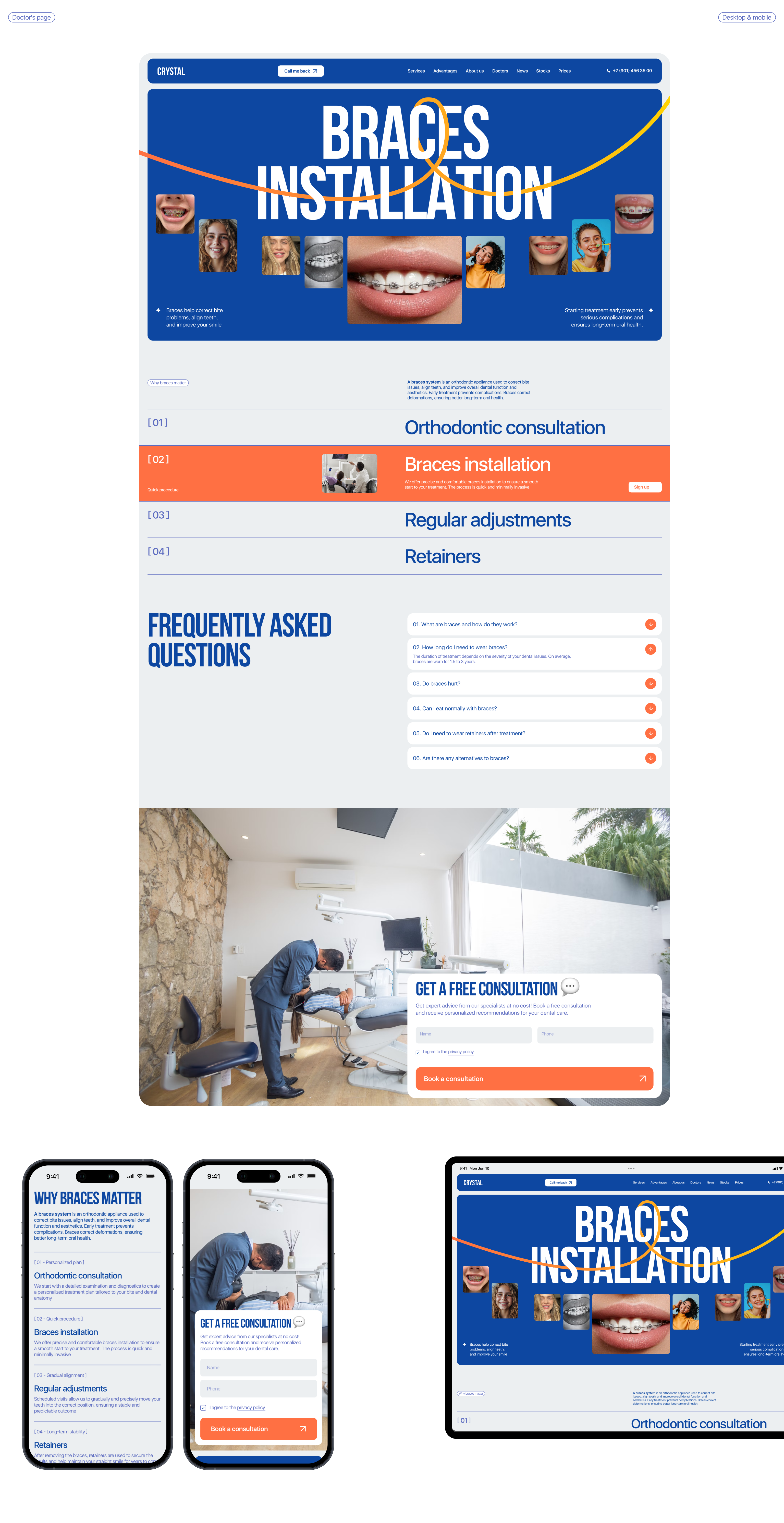 CRYSTAL DENTISTRY | CORPORATE WEB-SITE — Изображение №10 — Интерфейсы на Dprofile