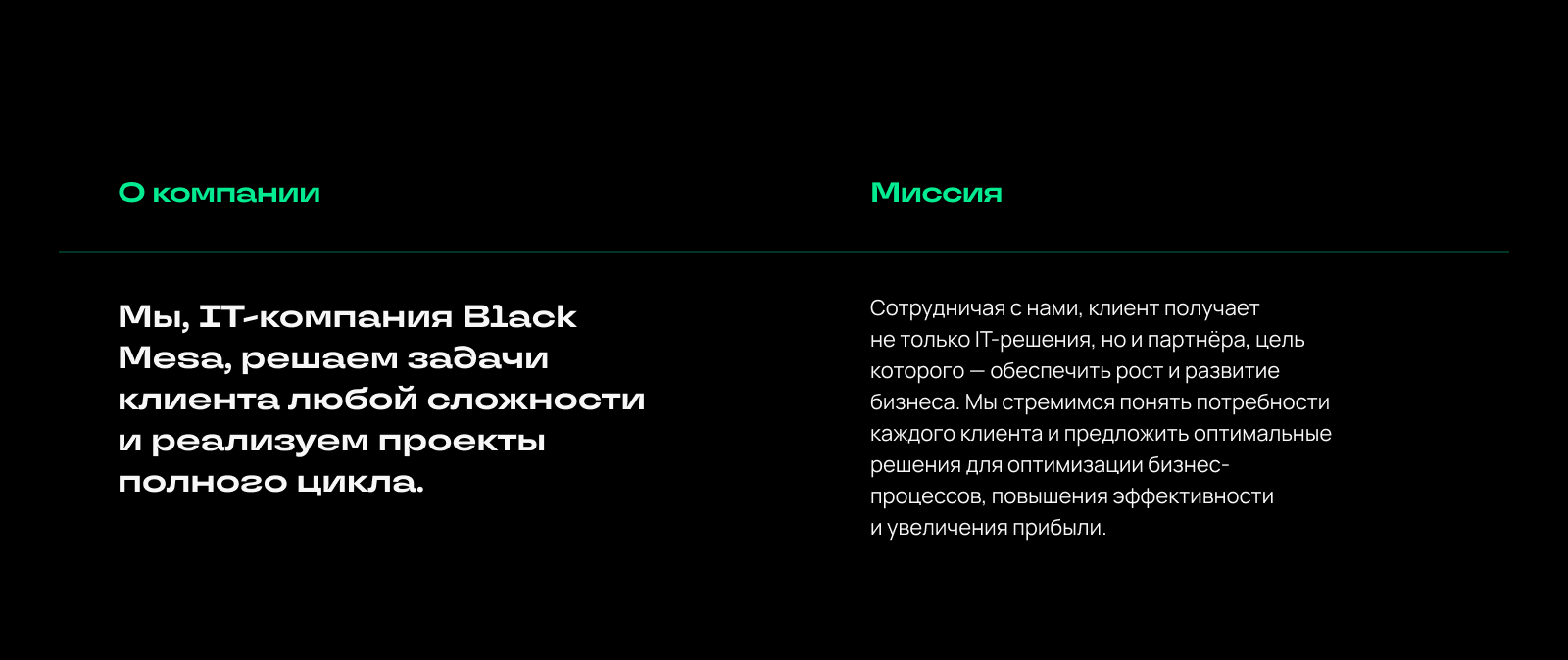 BLACK MESA: фирменный стиль, 3D, сайт для IT-компании — Изображение №2 — Интерфейсы, Брендинг на Dprofile