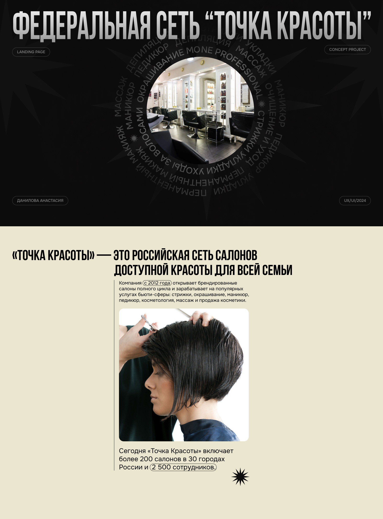 Landing Page/ Сеть салонов красоты — Изображение №1 — Интерфейсы на Dprofile