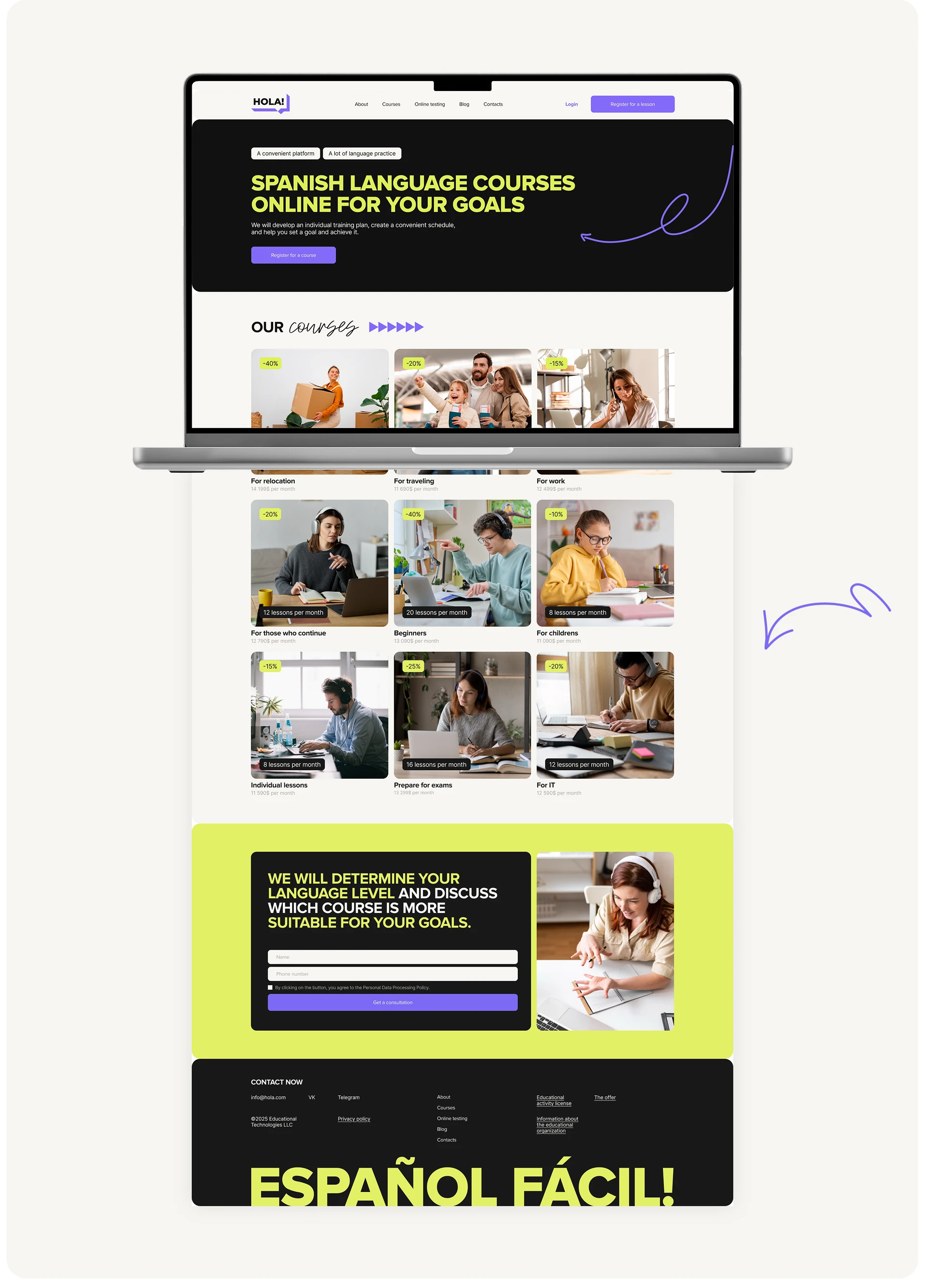 Spanish online courses | Corporate website — Изображение №8 — Интерфейсы на Dprofile
