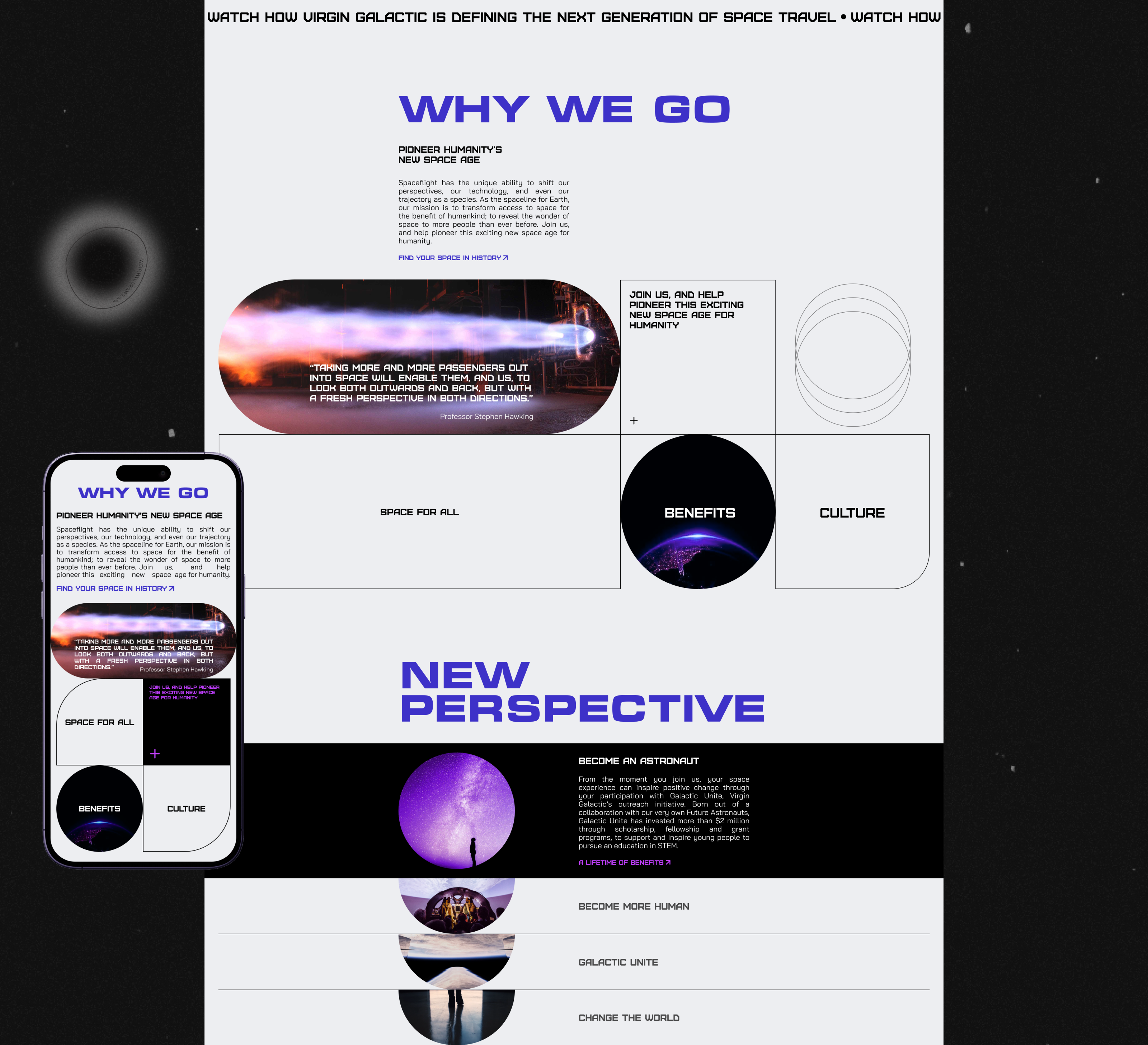 Virgin Galactic | corporate website | redesign — Изображение №3 — Интерфейсы, Брендинг на Dprofile