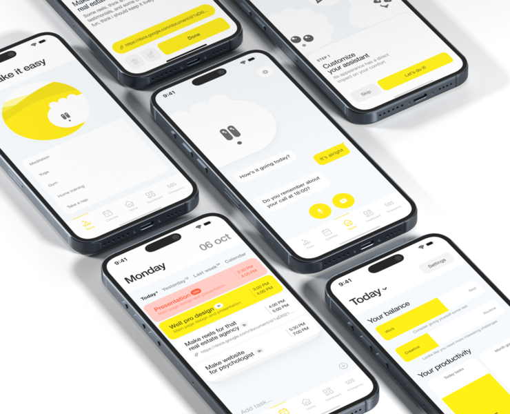 Take It Easy - Mental Health Support App — Интерфейсы на Dprofile