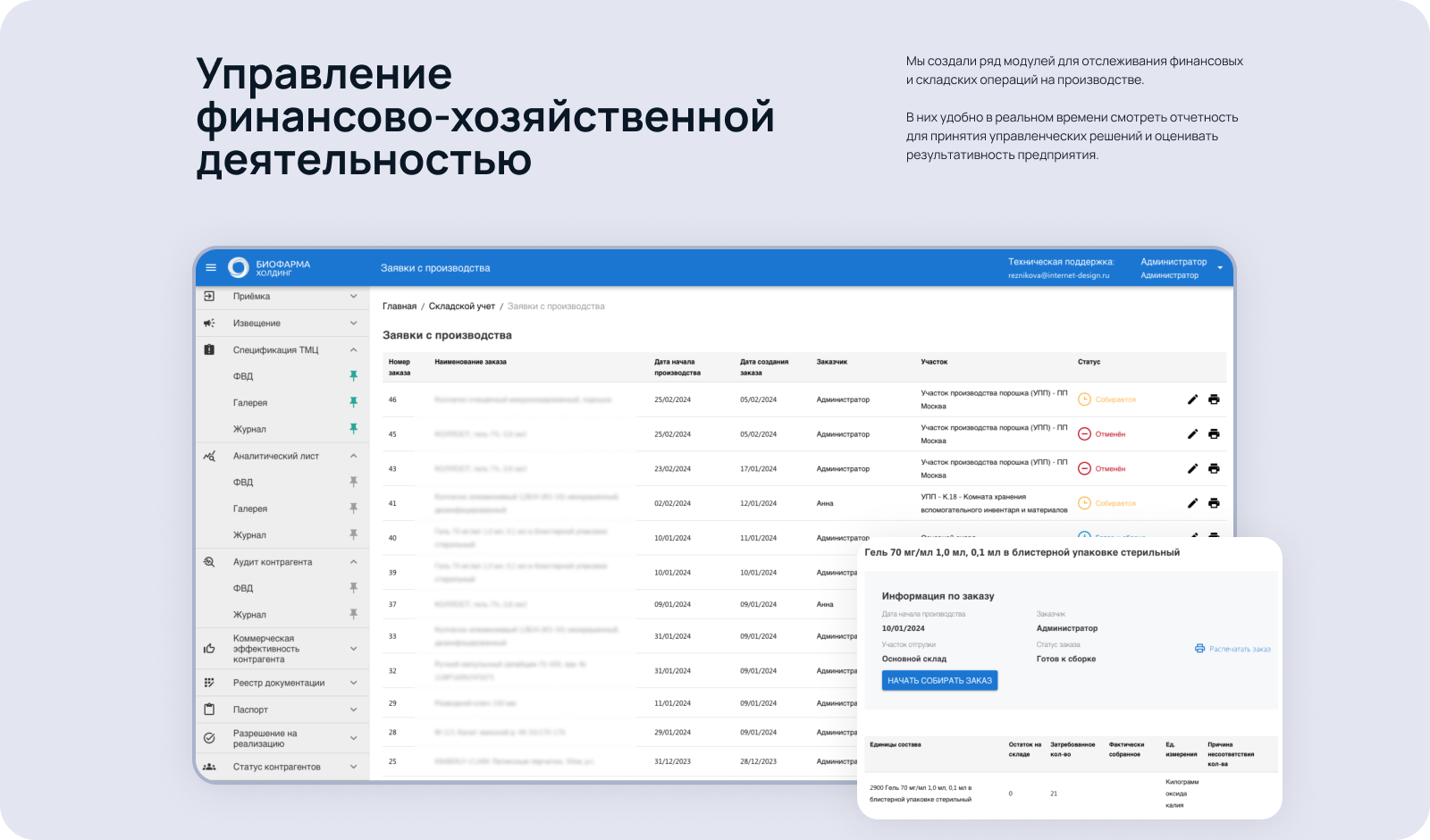 ERP-система — Изображение №7 — Интерфейсы на Dprofile