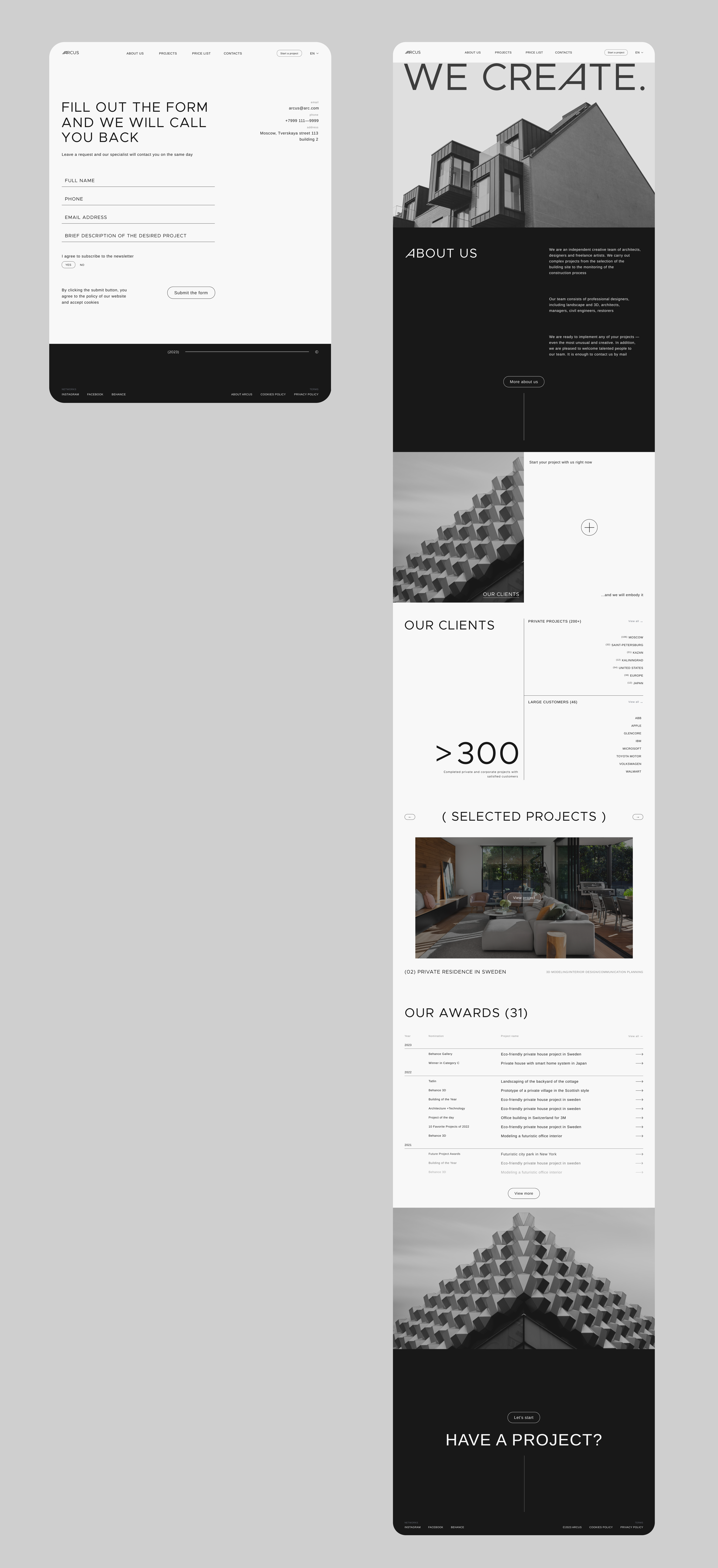 THE ARCUS - Architectural Bureau website — Изображение №13 — Интерфейсы на Dprofile