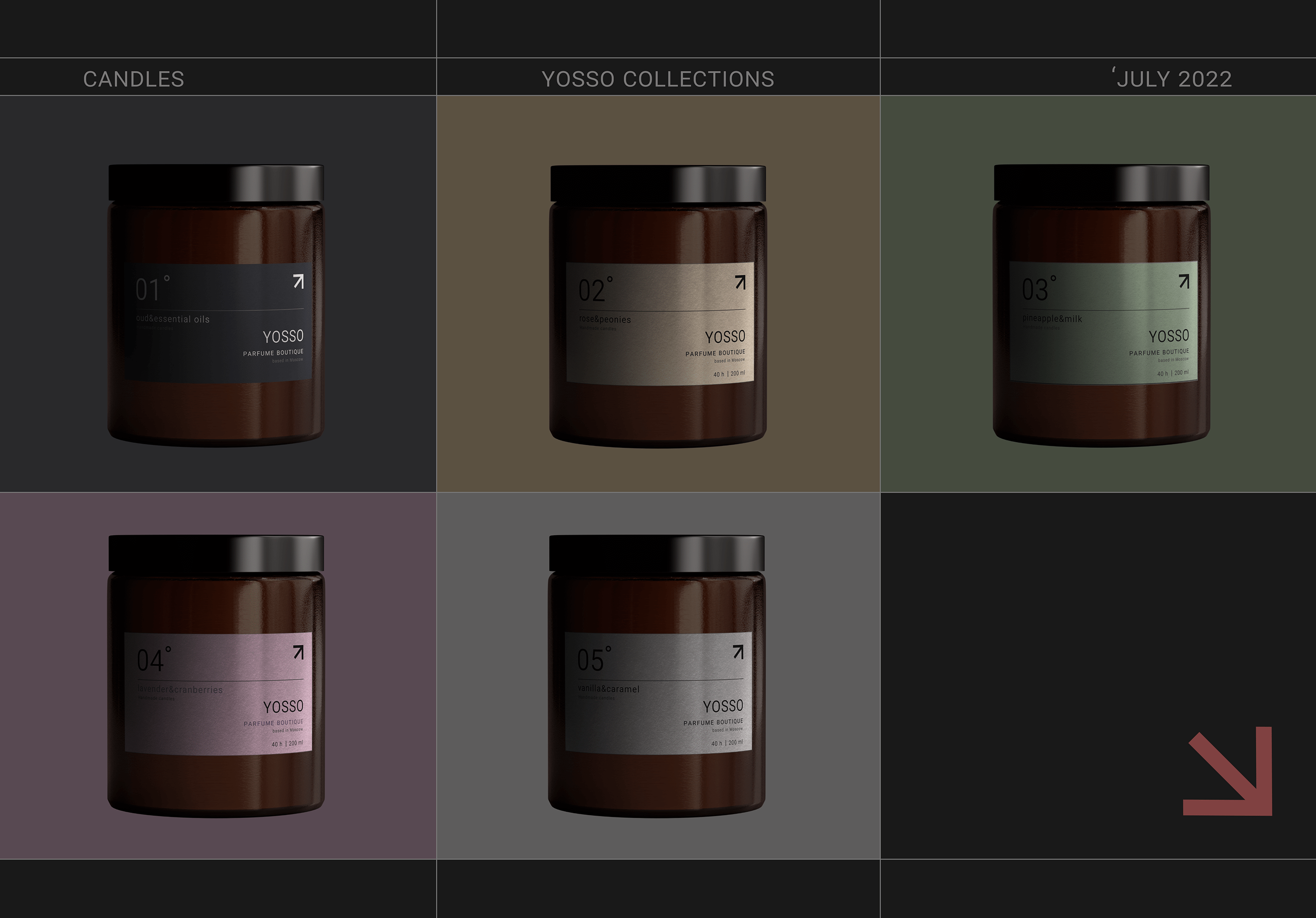 YOSSO - Perfume (Candle) Boutique — Изображение №3 — Интерфейсы, Брендинг на Dprofile
