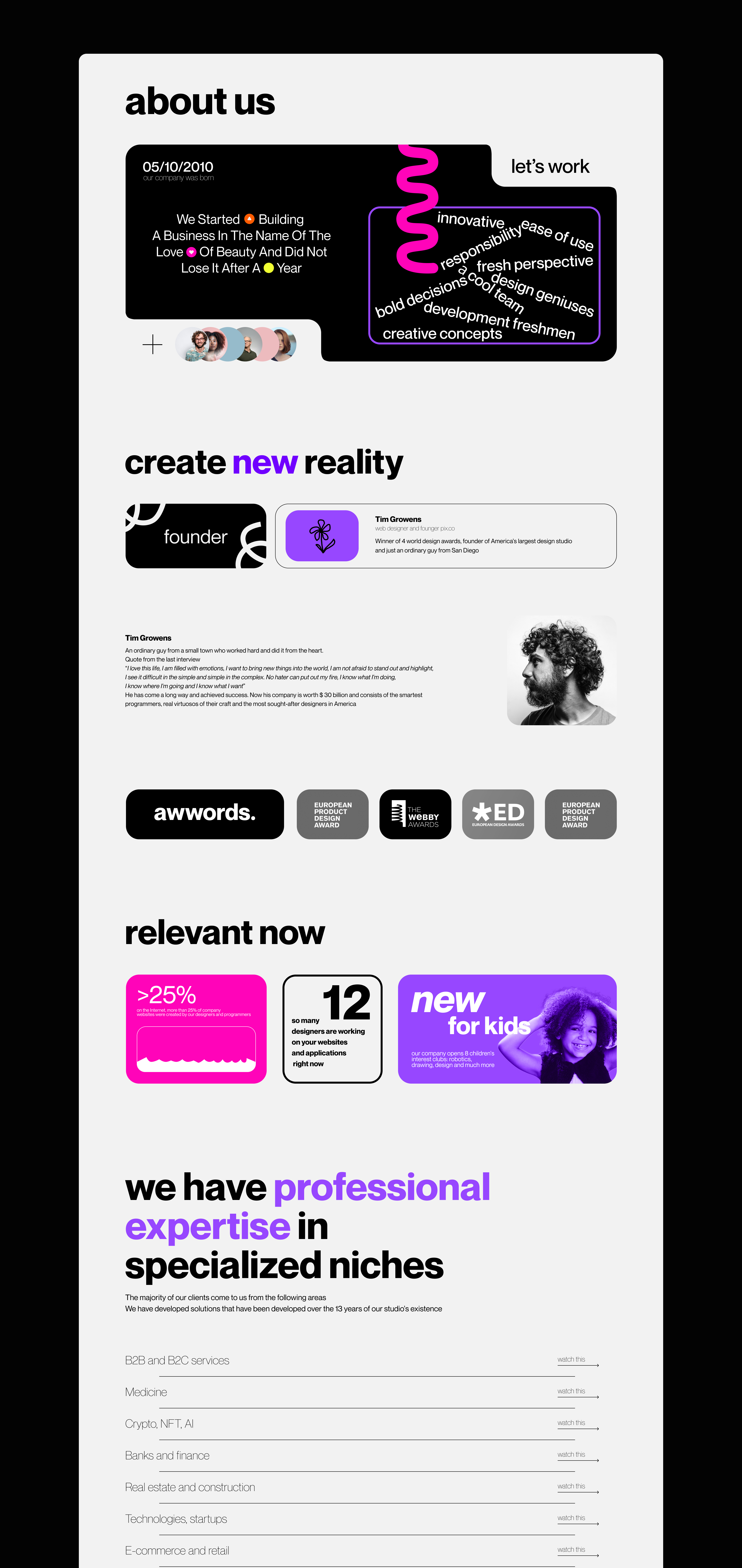 сайт для дизайн студии // website for design studio — Изображение №10 — Интерфейсы на Dprofile