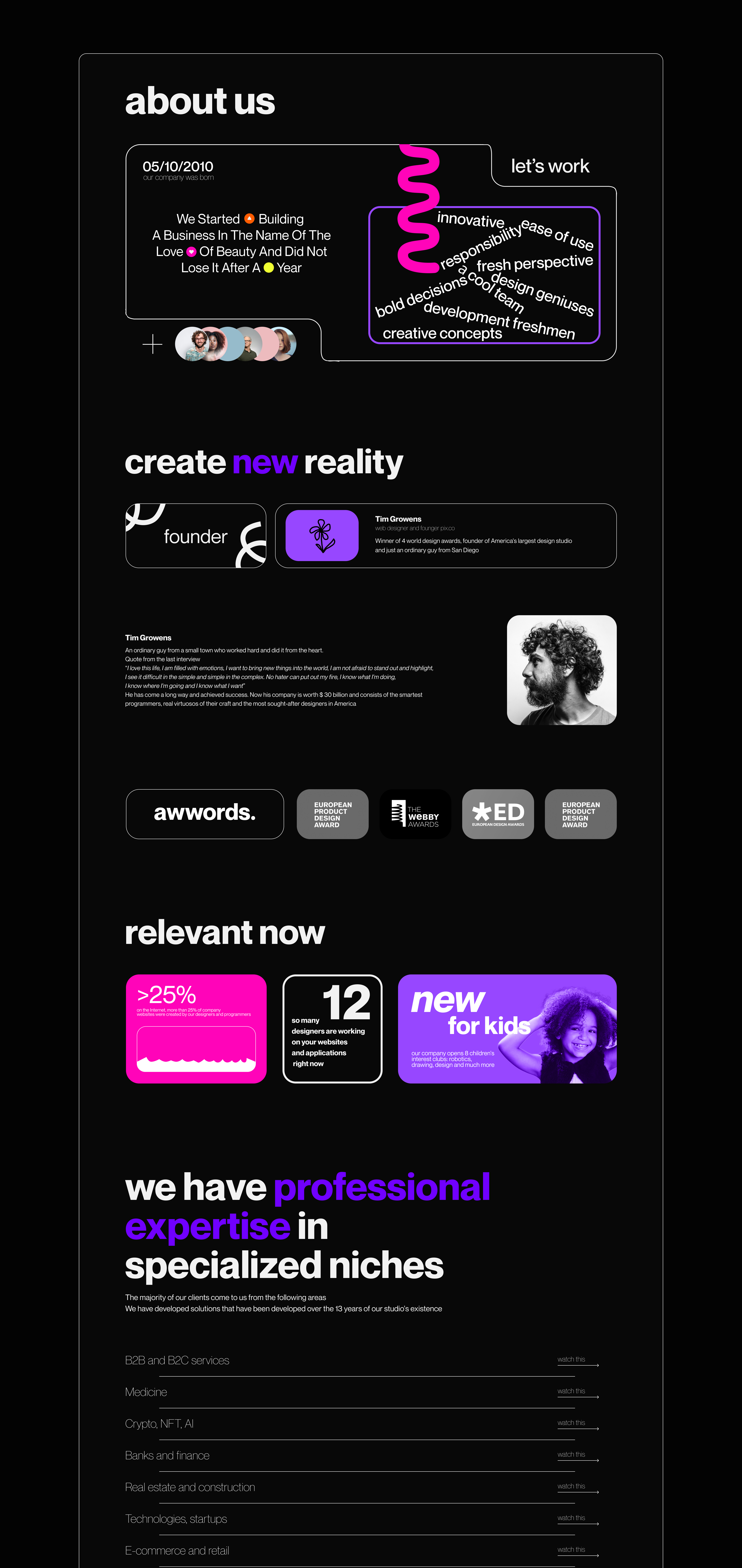 сайт для дизайн студии // website for design studio — Изображение №5 — Интерфейсы на Dprofile