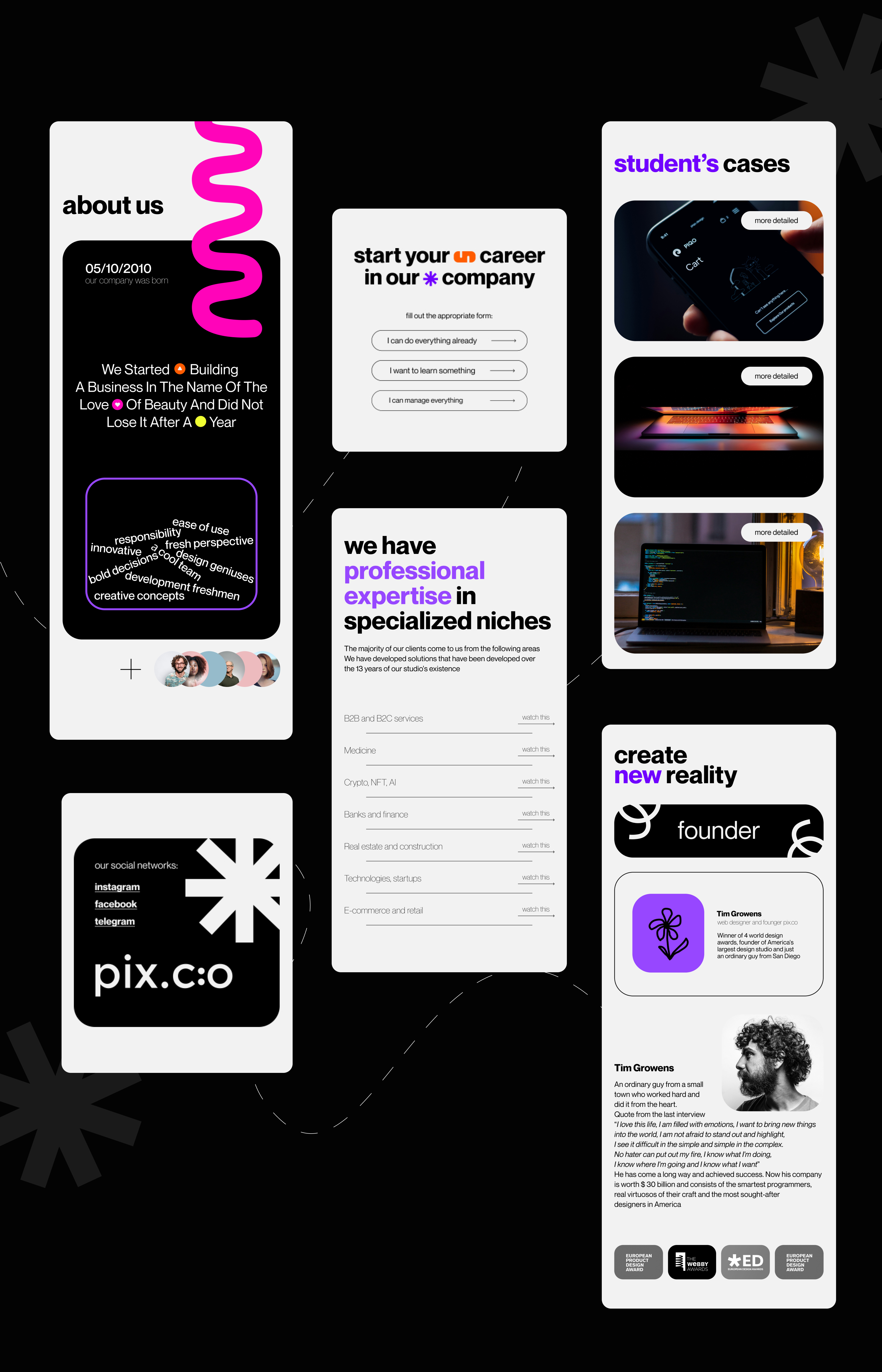 сайт для дизайн студии // website for design studio — Изображение №9 — Интерфейсы на Dprofile