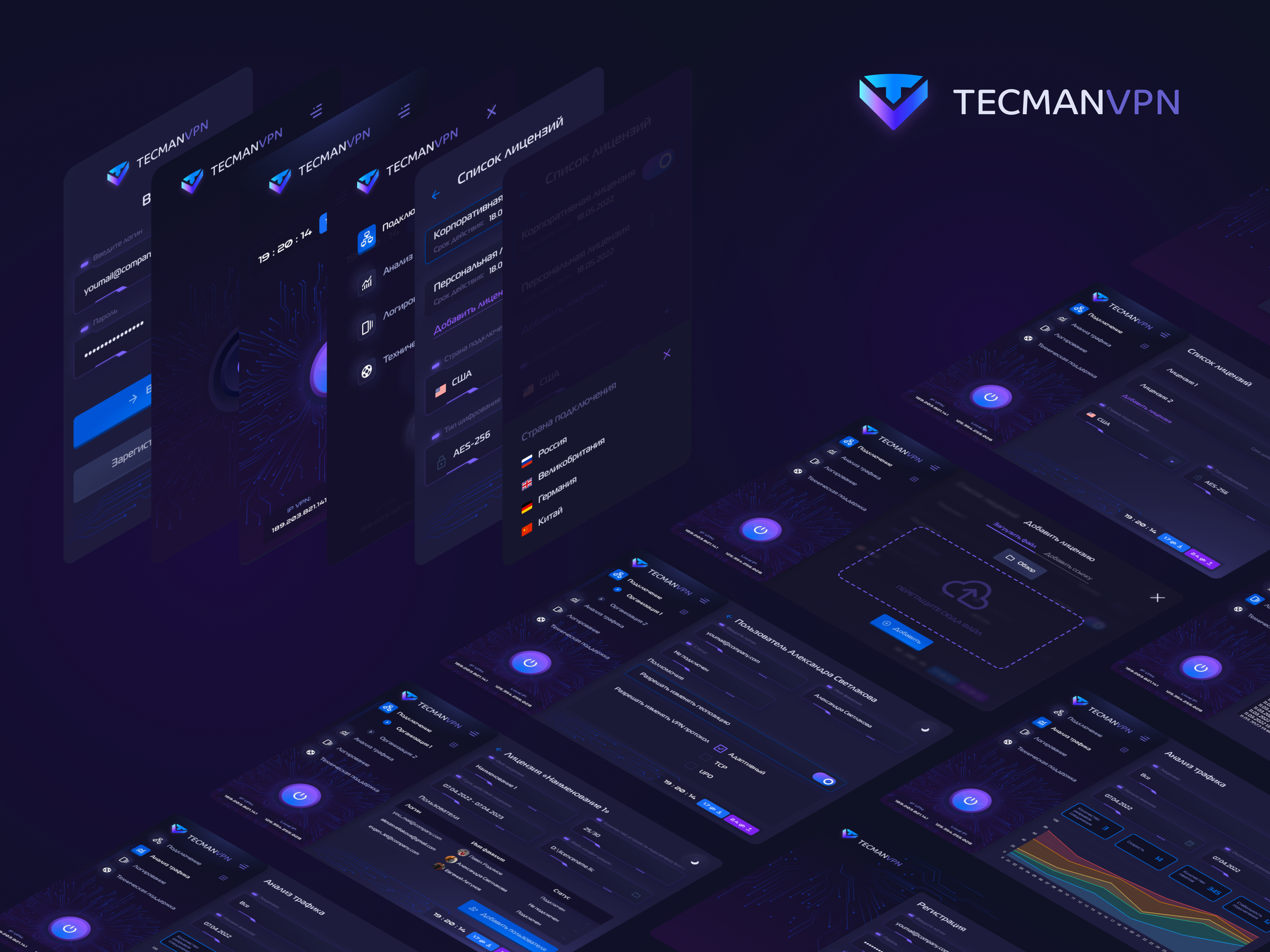 Tecman VPN — Изображение №1 — Интерфейсы, Брендинг на Dprofile