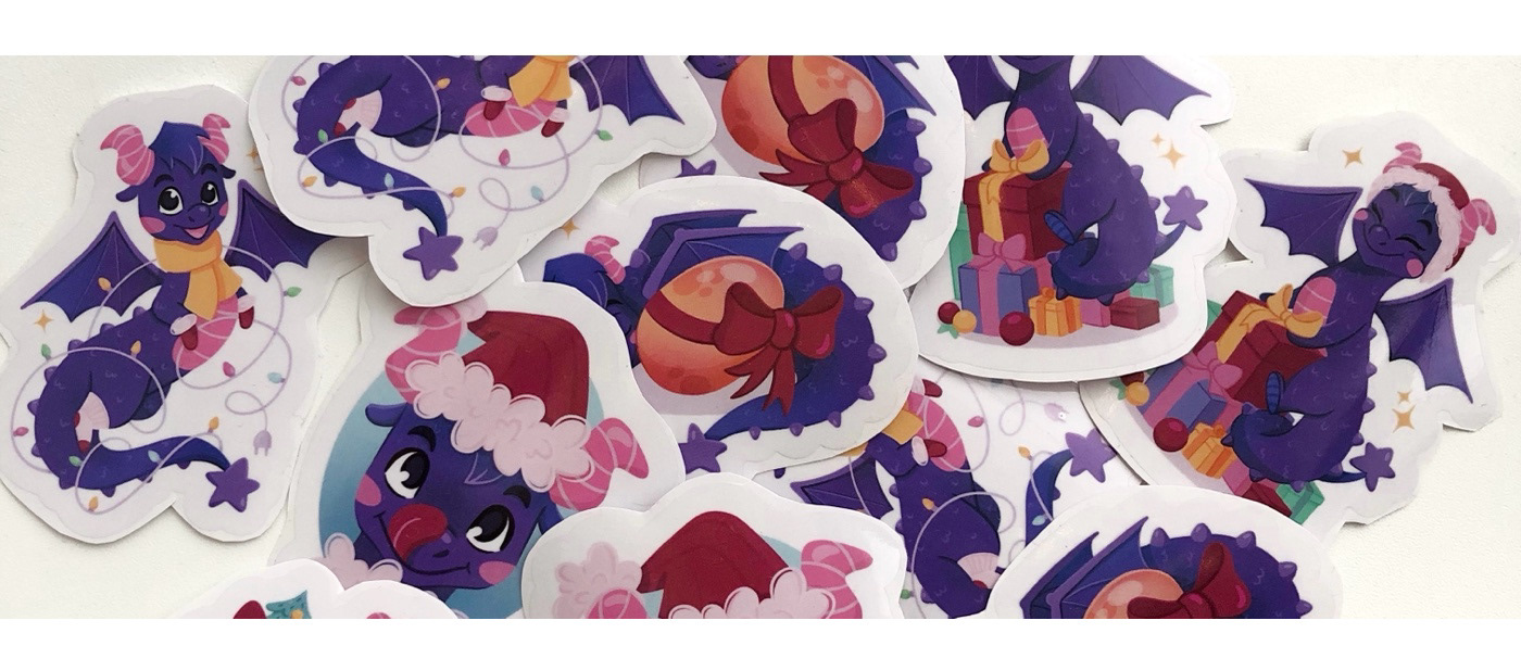 NEW YEAR DRAGON | postcards & stickers — Изображение №4 — Иллюстрация, Анимация на Dprofile
