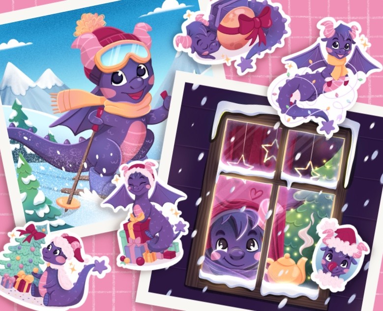 NEW YEAR DRAGON | postcards & stickers на Dprofile