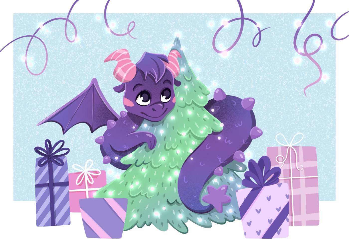 NEW YEAR DRAGON | postcards & stickers — Изображение №1 — Иллюстрация, Анимация на Dprofile