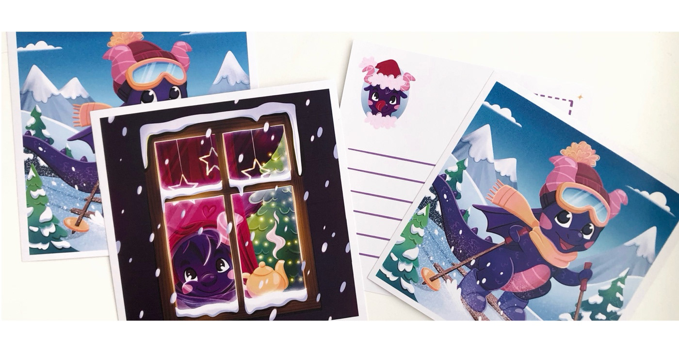 NEW YEAR DRAGON | postcards & stickers — Изображение №7 — Иллюстрация, Анимация на Dprofile