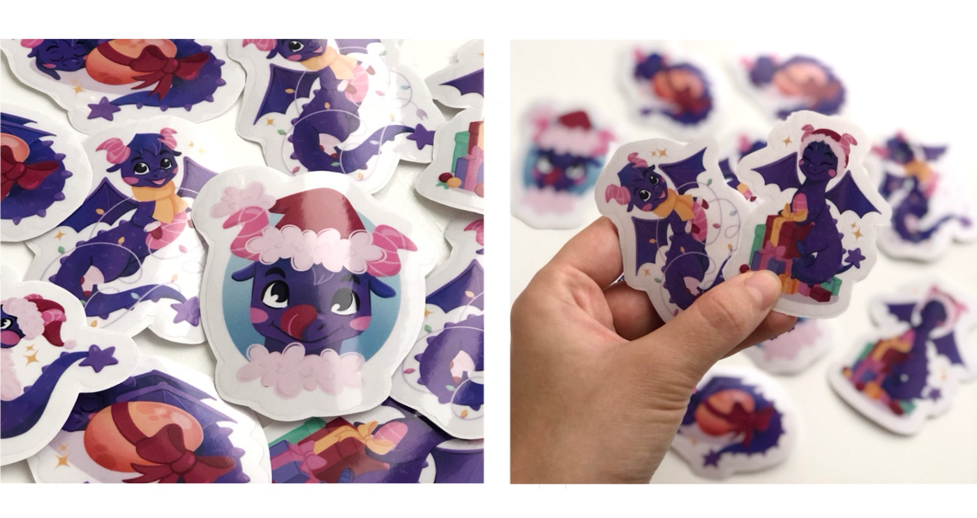NEW YEAR DRAGON | postcards & stickers — Изображение №10 — Иллюстрация, Анимация на Dprofile