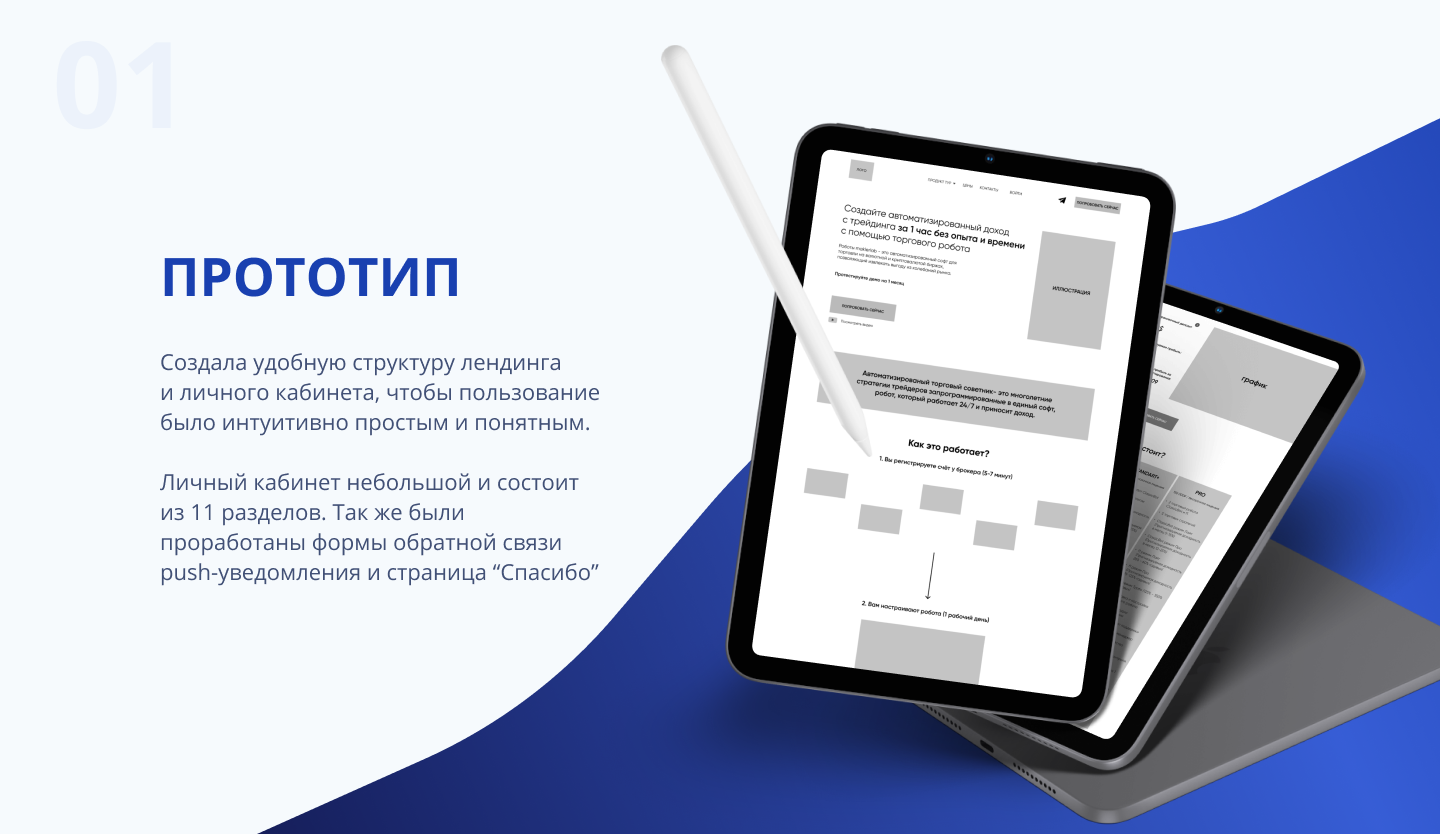 Лендинг для продажи торговых роботов. Трейдинг — Изображение №3 — Интерфейсы, Маркетинг на Dprofile