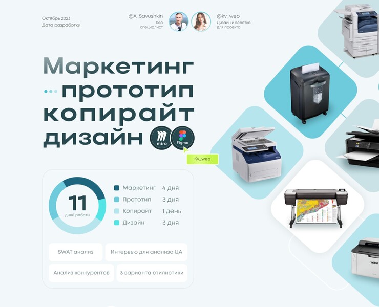Сайт для компании по ремонту оргтехники — Интерфейсы, Маркетинг на Dprofile