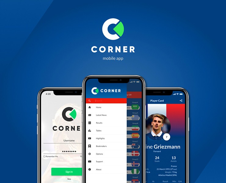 Corner | Mobile App — Интерфейсы, Графика на Dprofile