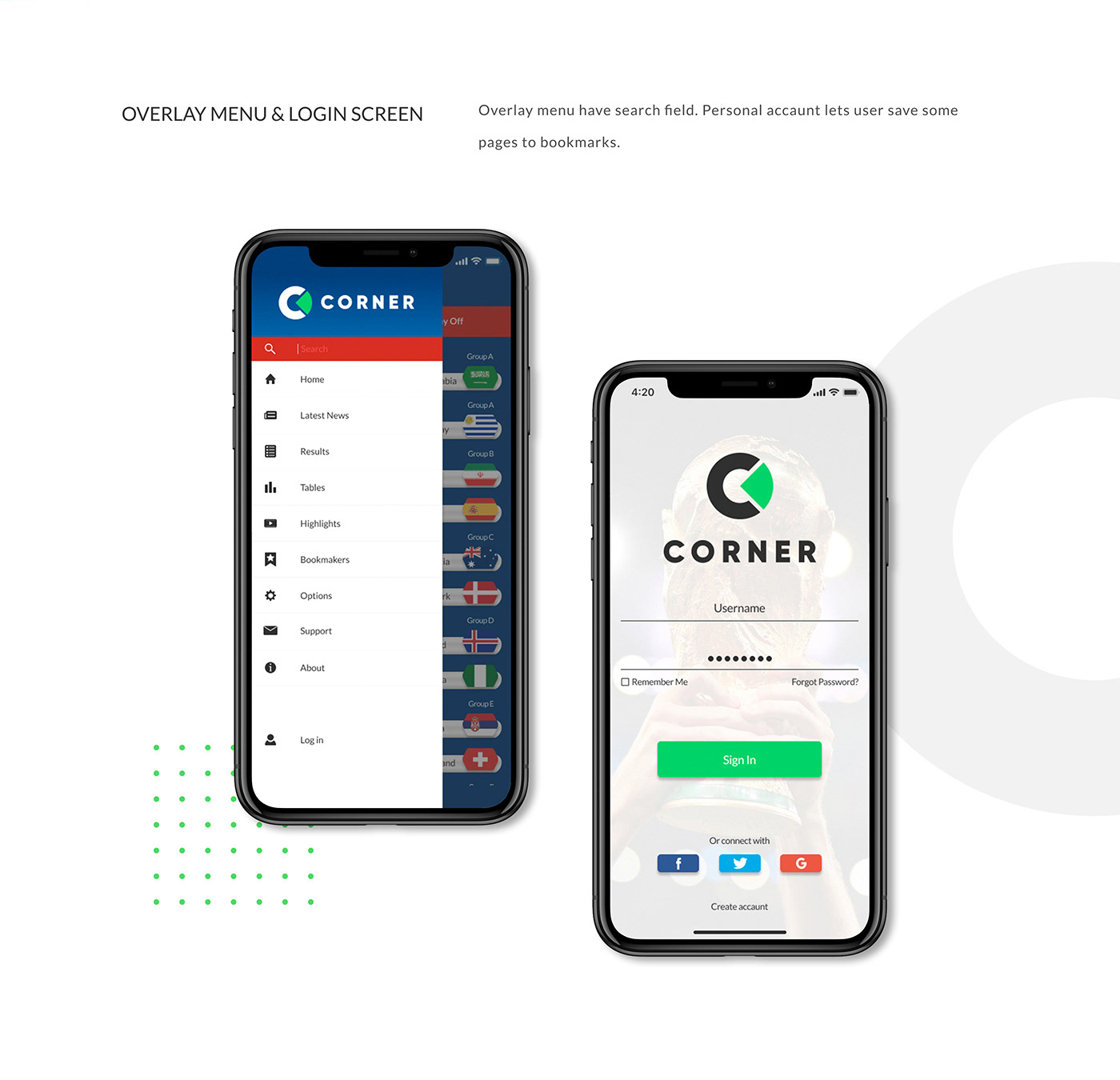 Corner | Mobile App — Изображение №3 — Интерфейсы, Графика на Dprofile