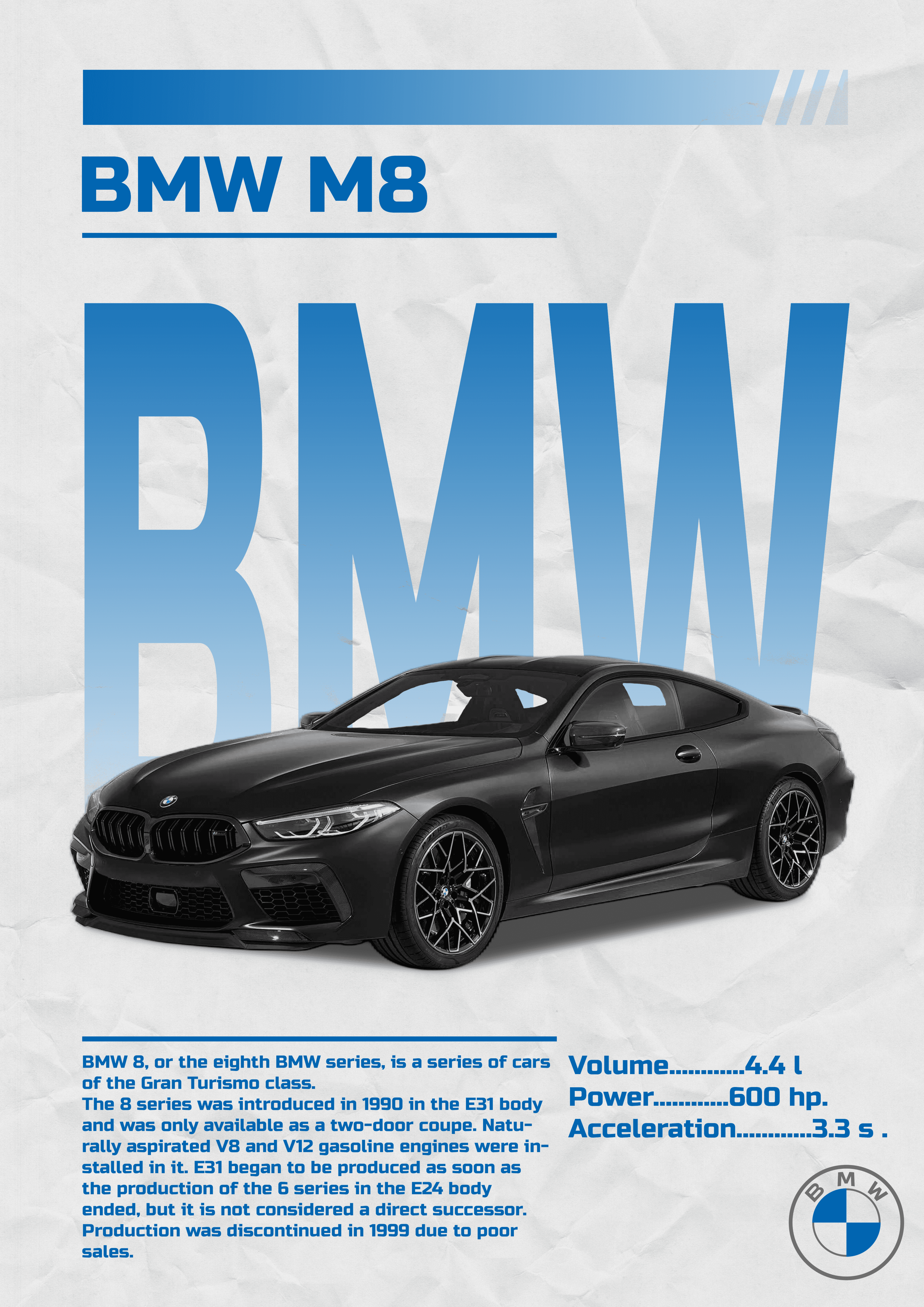 Постер BMW M8 — Изображение №1 — Иллюстрация, Графика на Dprofile