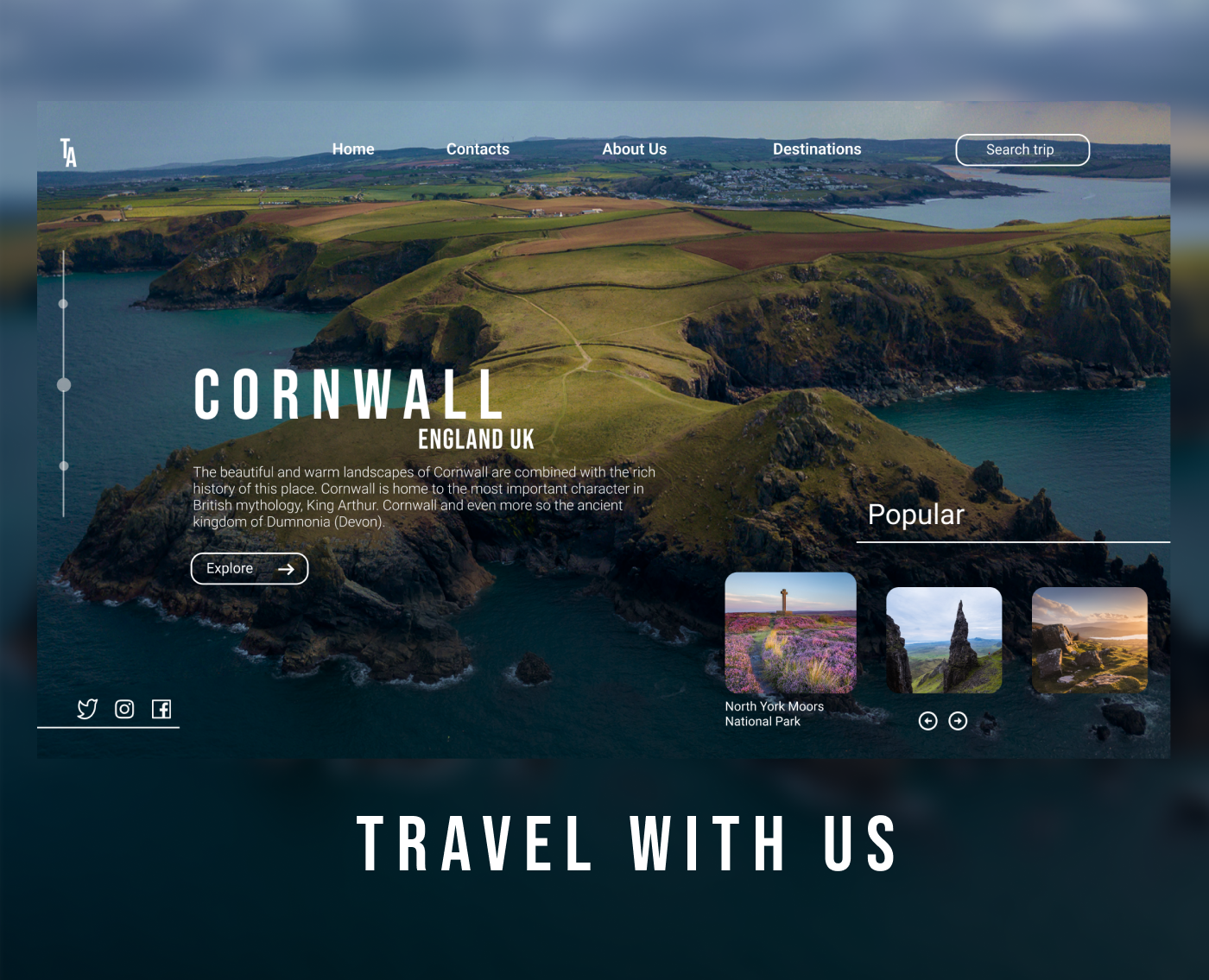 Travel Web Design / Лендинг для туристической компании — Интерфейсы, Маркетинг на Dprofile