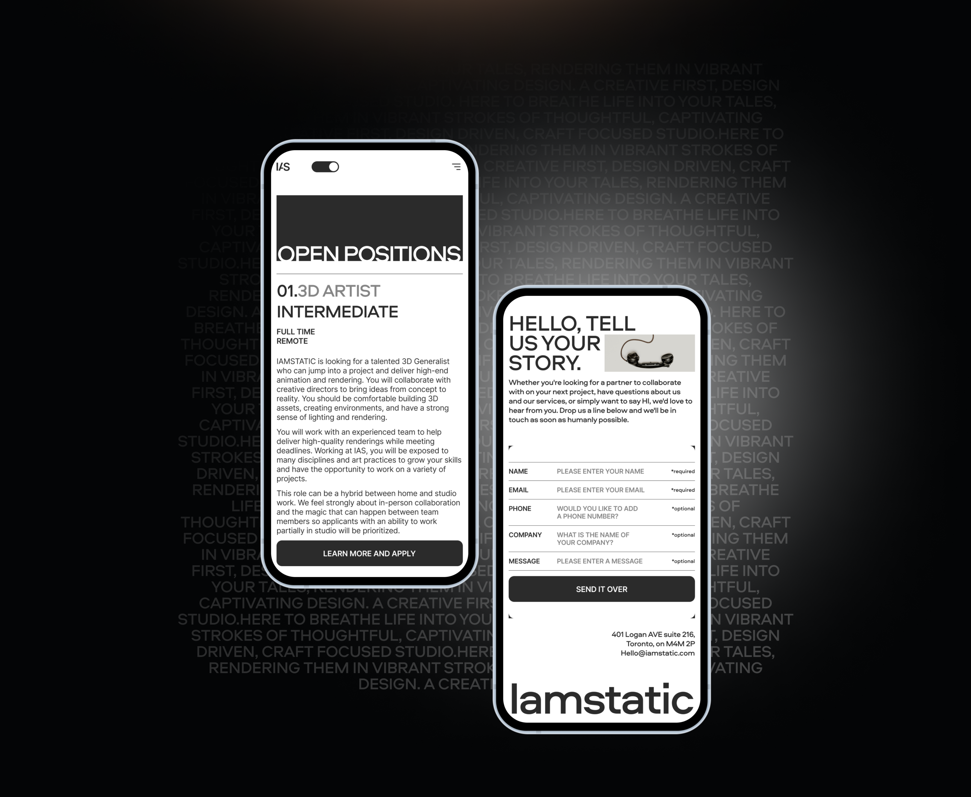 IAMSTATIC agency's website — Изображение №11 — Интерфейсы, Брендинг на Dprofile