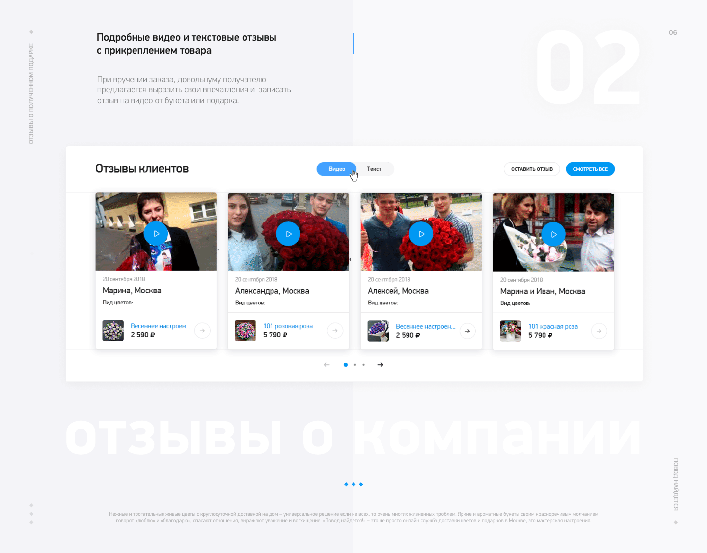Студия флористики "Повод найдётся" — Изображение №6 — Интерфейсы, Брендинг, Графика на Dprofile