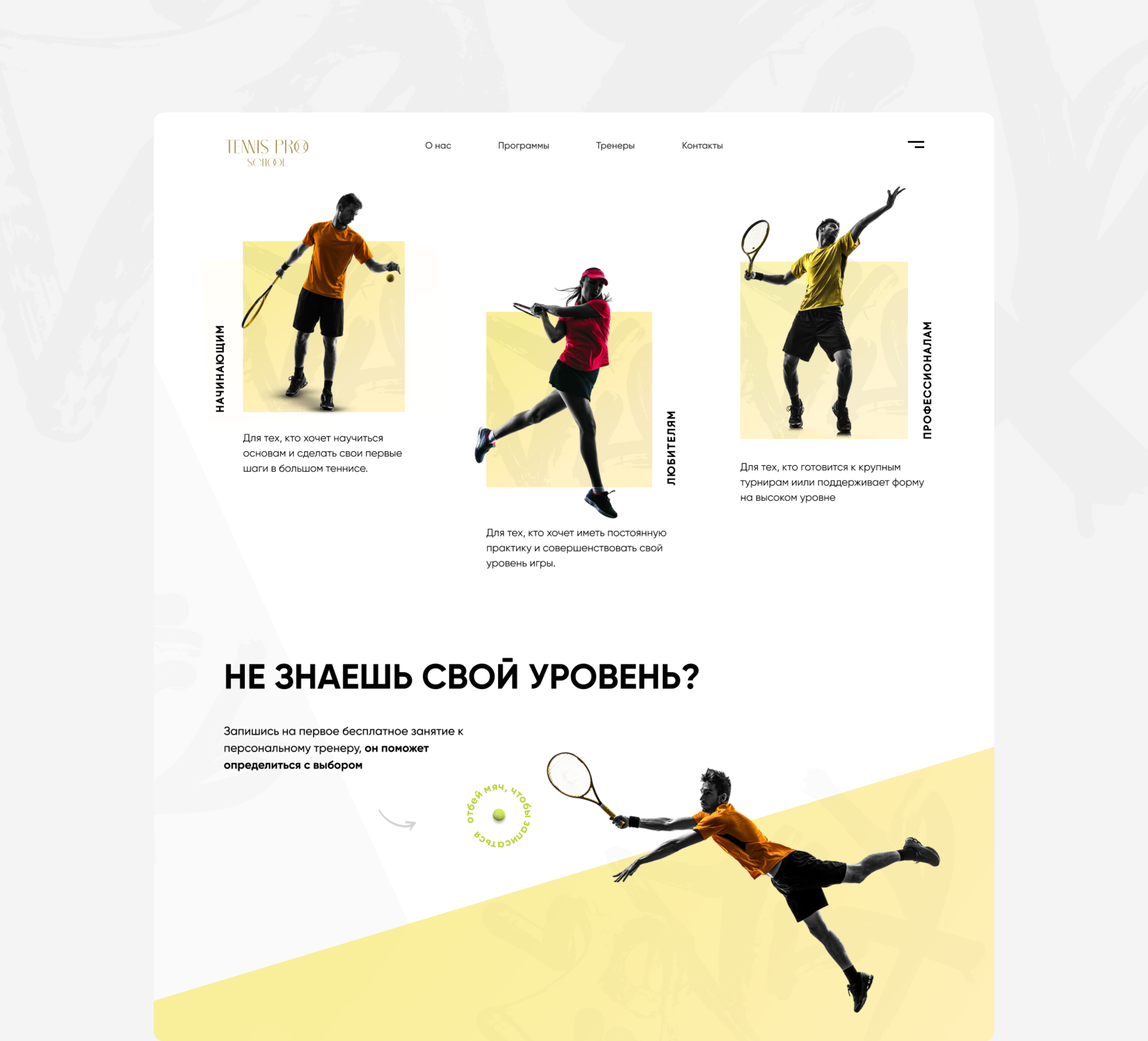 Редизайн Школа Тенниса Tennis Pro — Изображение №6 — Интерфейсы на Dprofile
