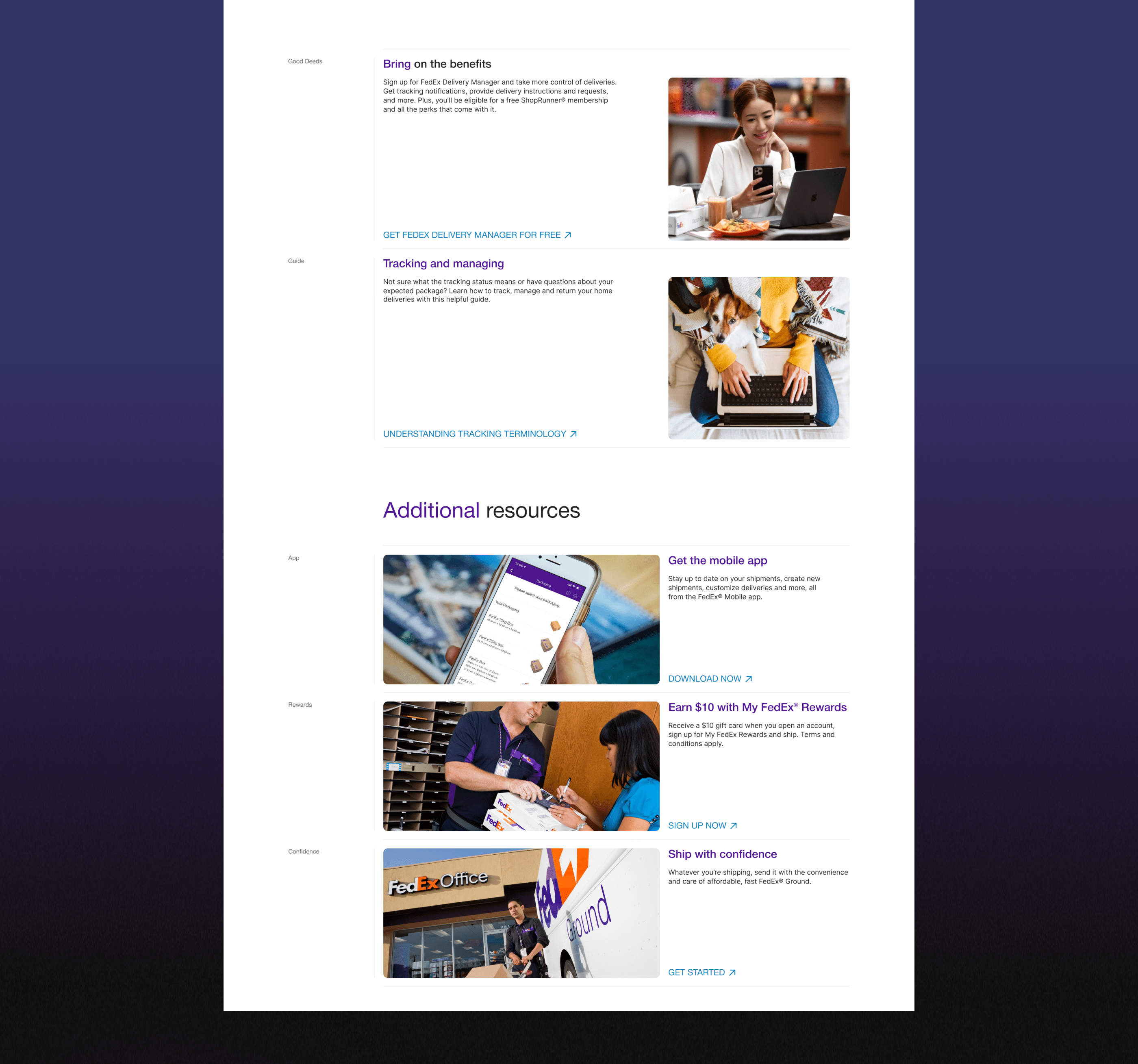 Fedex | corporate website redesign — Изображение №8 — Интерфейсы на Dprofile