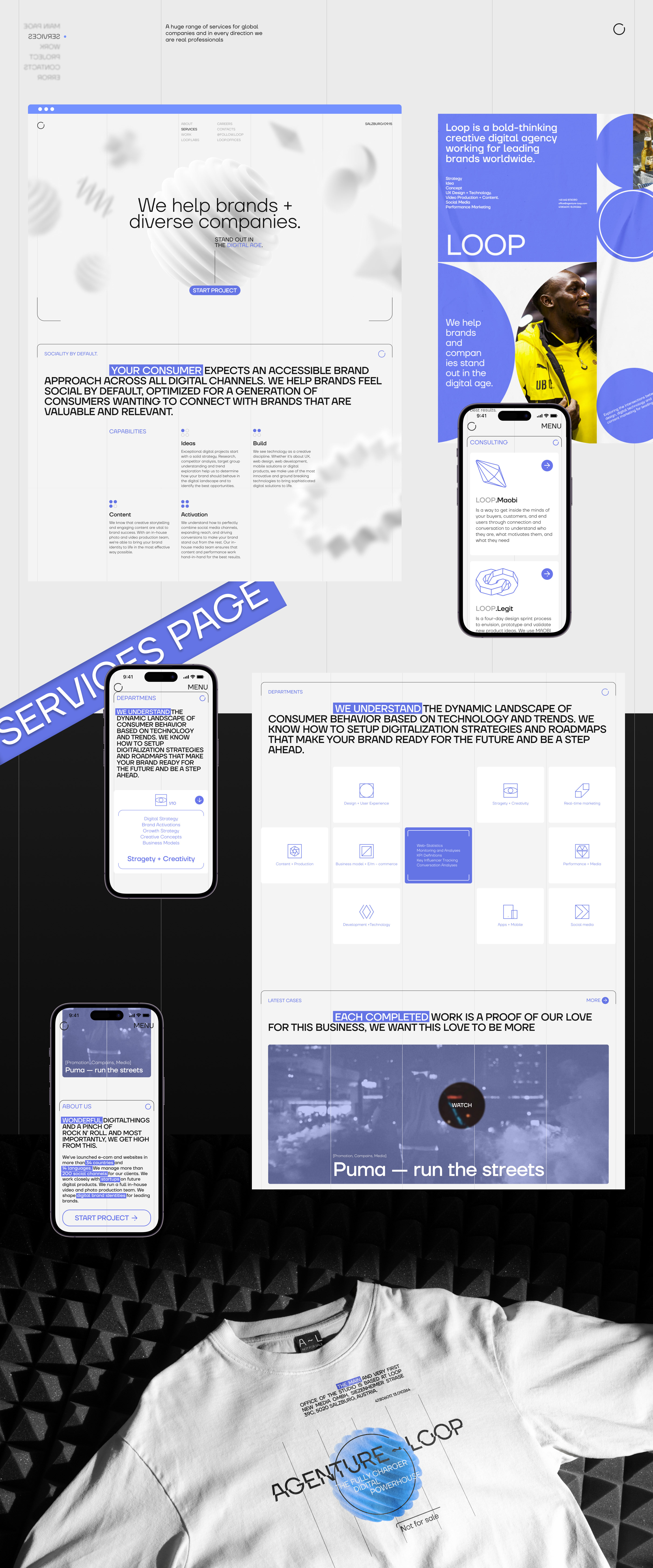 LOOP AGENTURE / studio identity & website — Изображение №3 — Интерфейсы, Брендинг на Dprofile