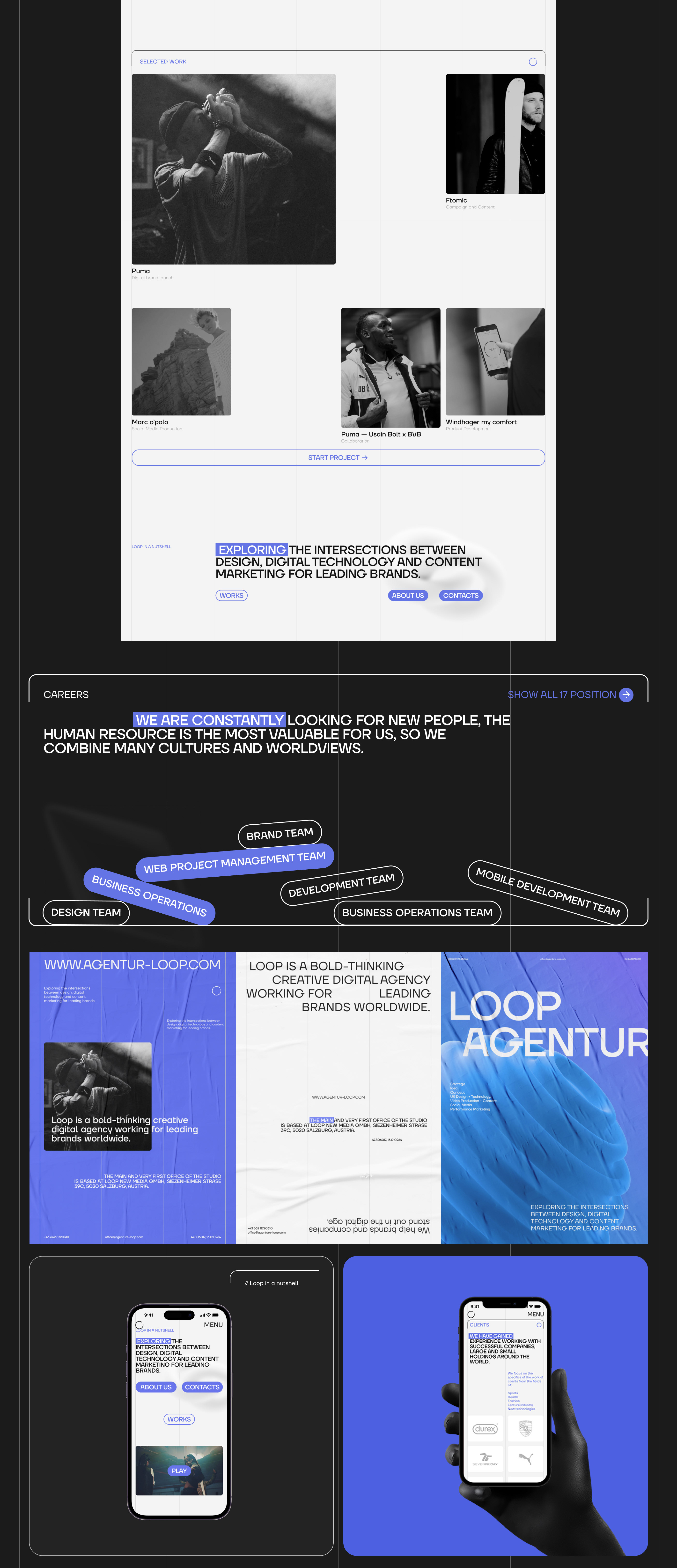 LOOP AGENTURE / studio identity & website — Изображение №2 — Интерфейсы, Брендинг на Dprofile