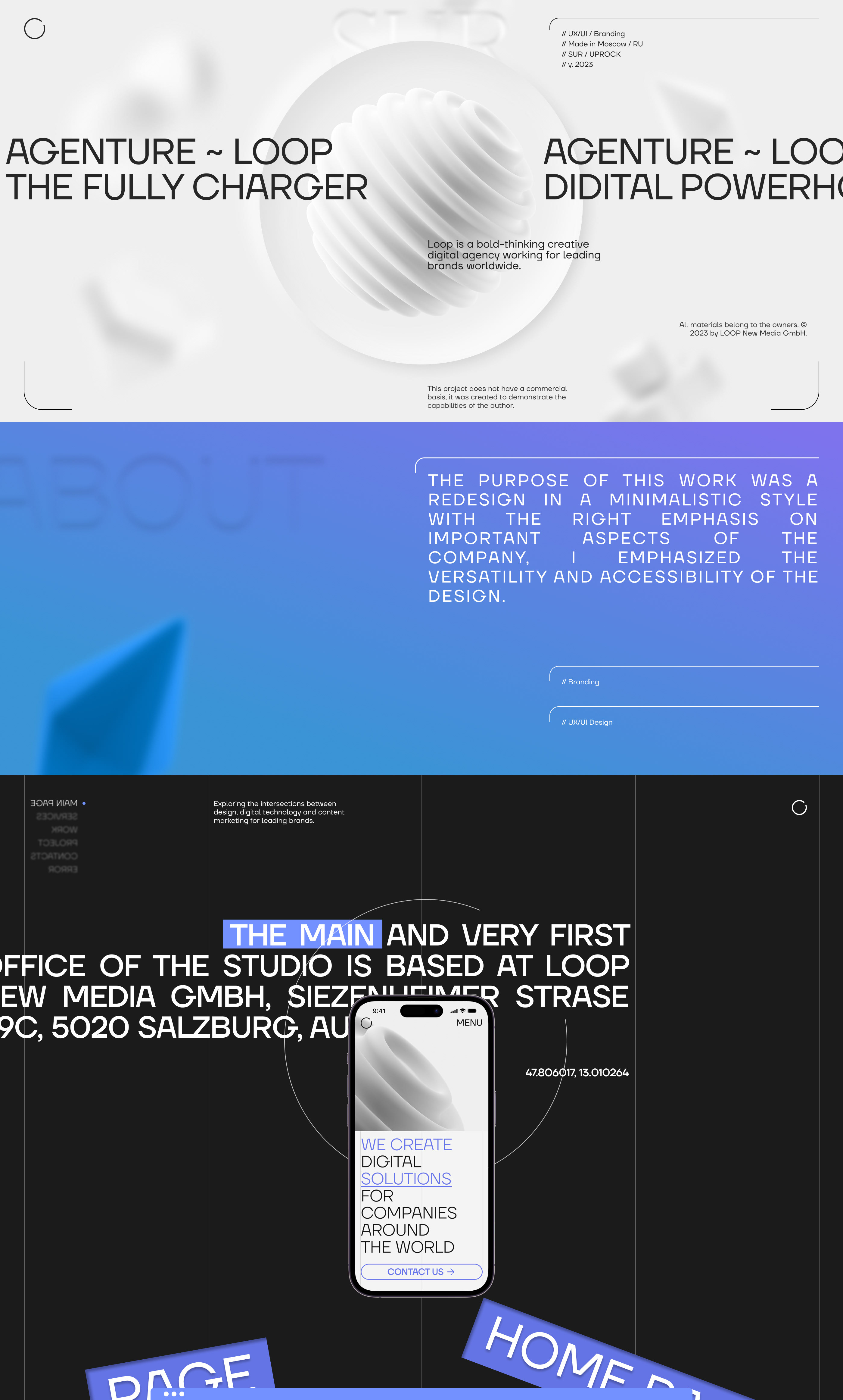 LOOP AGENTURE / studio identity & website — Изображение №1 — Интерфейсы, Брендинг на Dprofile