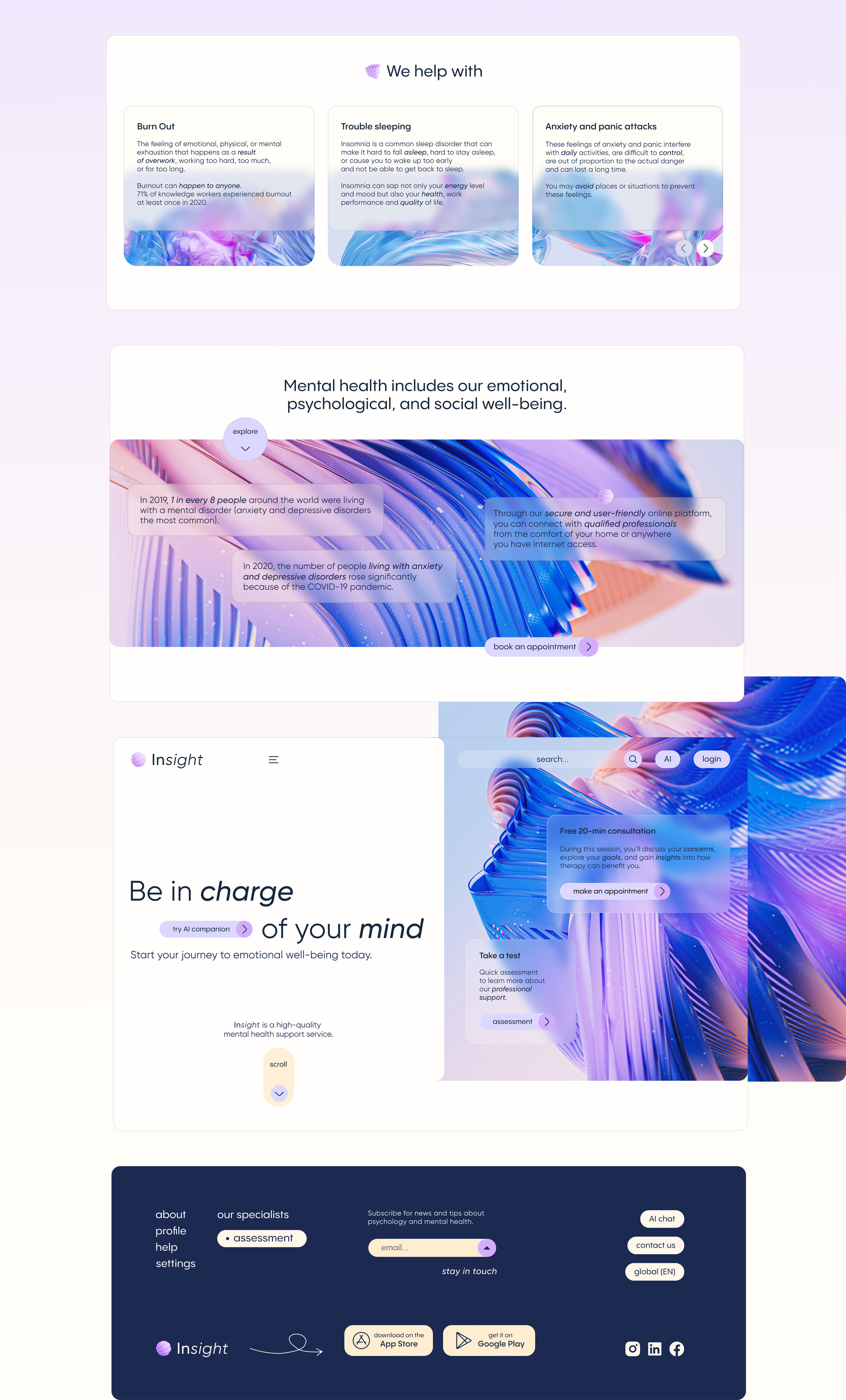Insight - Mental Health Service — Изображение №10 — Интерфейсы, Анимация на Dprofile