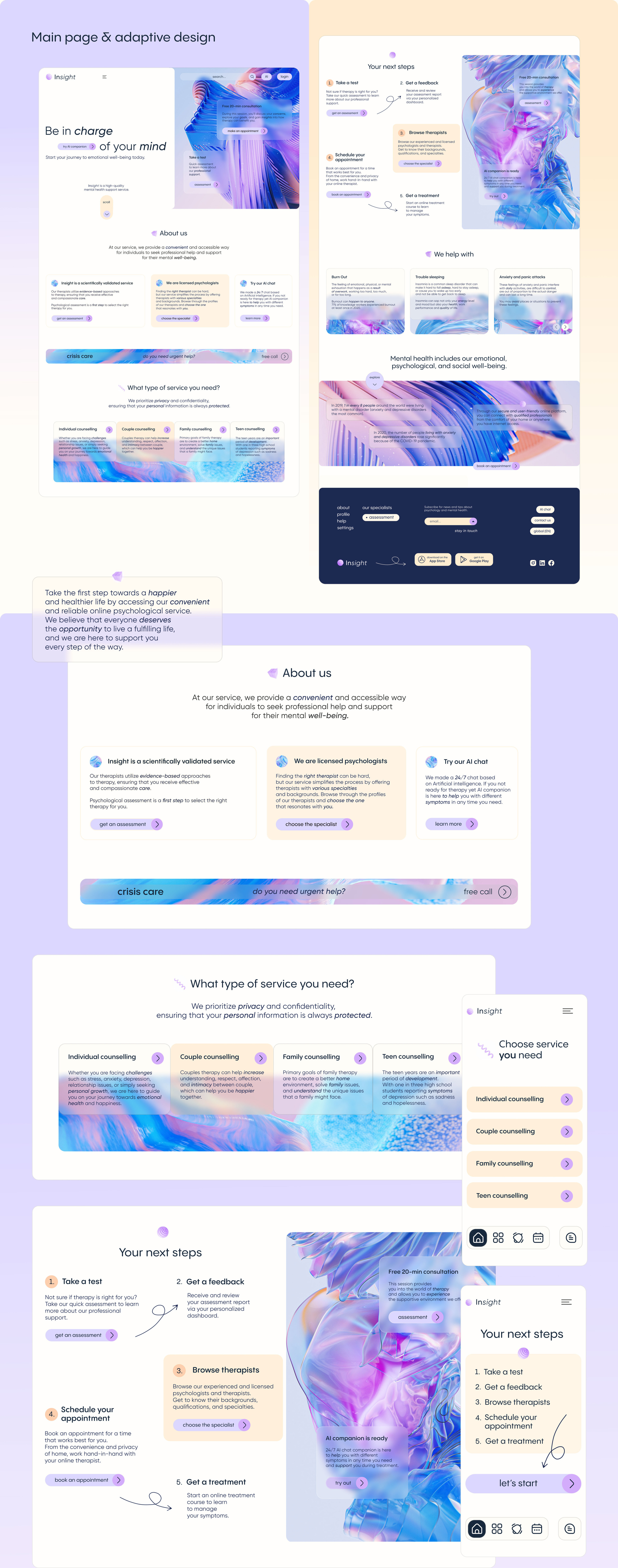 Insight - Mental Health Service — Изображение №9 — Интерфейсы, Анимация на Dprofile